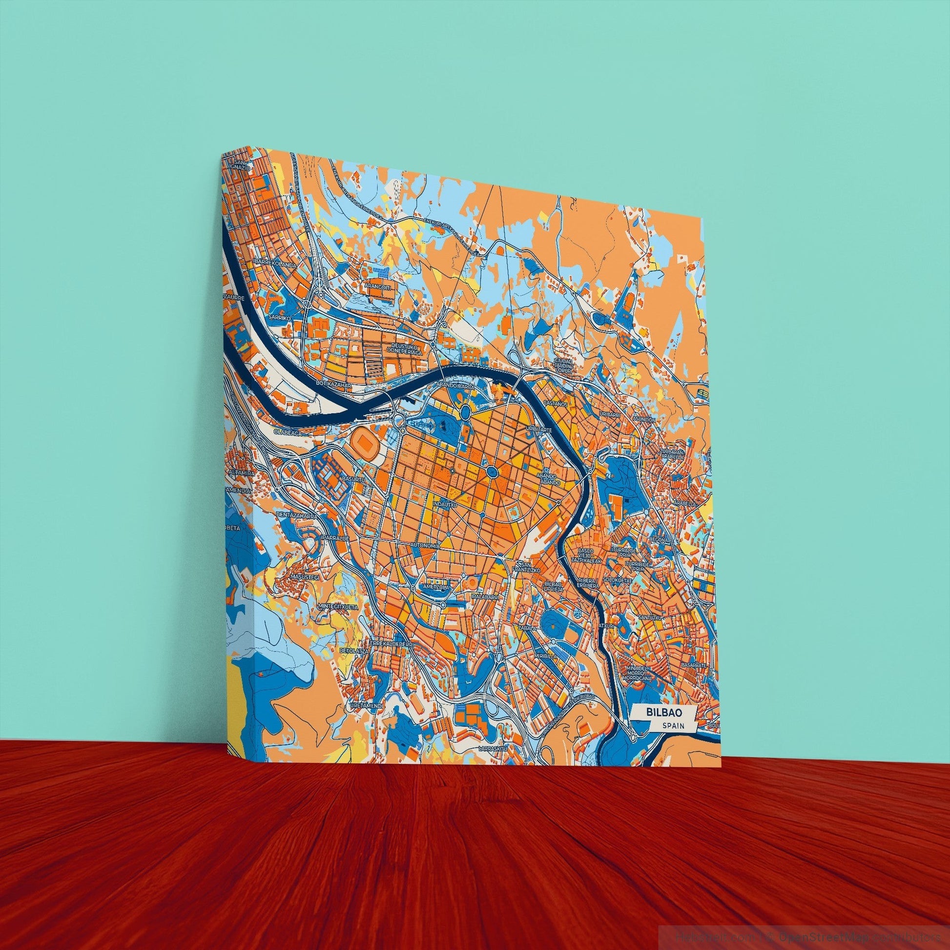 Bilbao Spain Colorful City Map Canvas Print