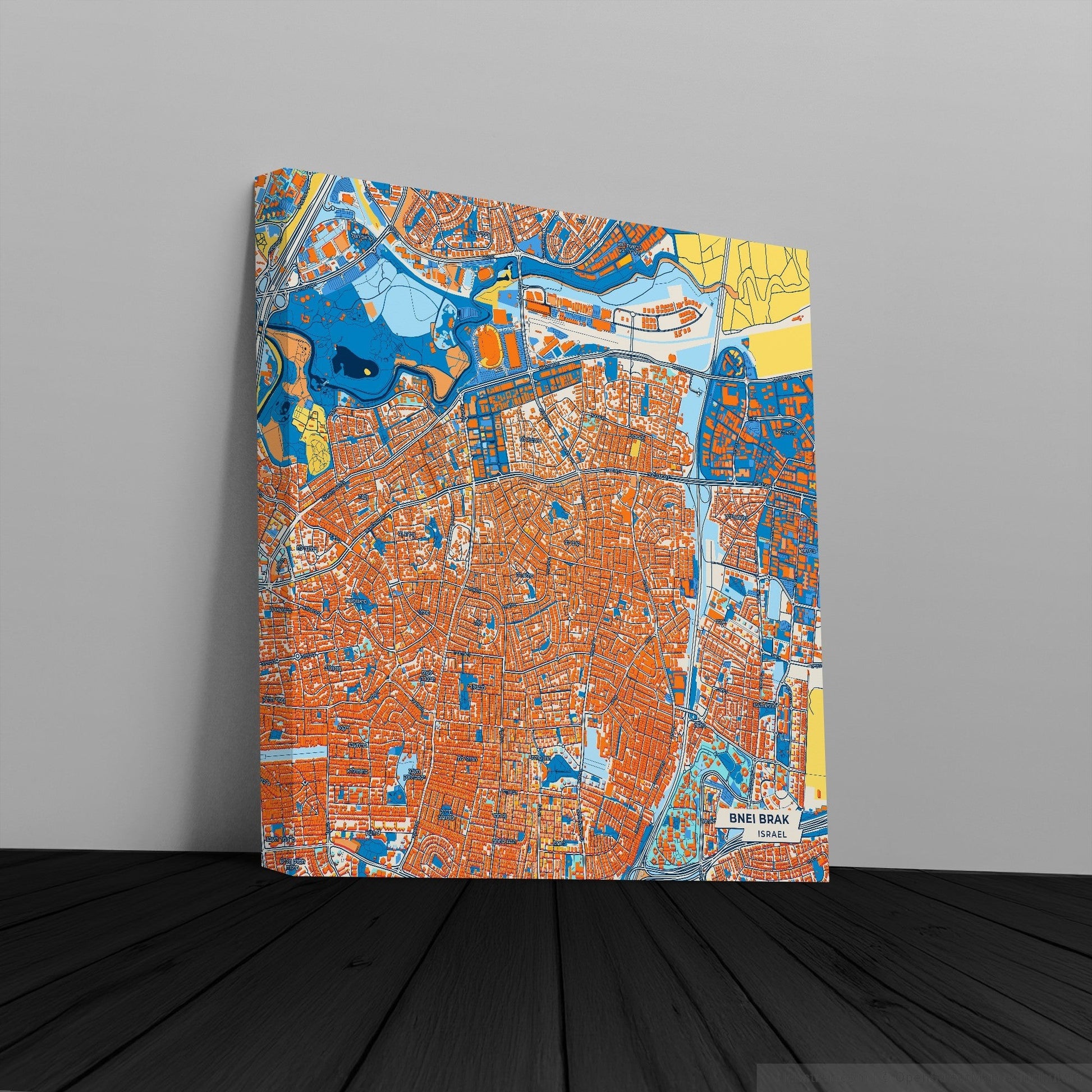Bnei Brak Israel Colorful City Map Canvas Print