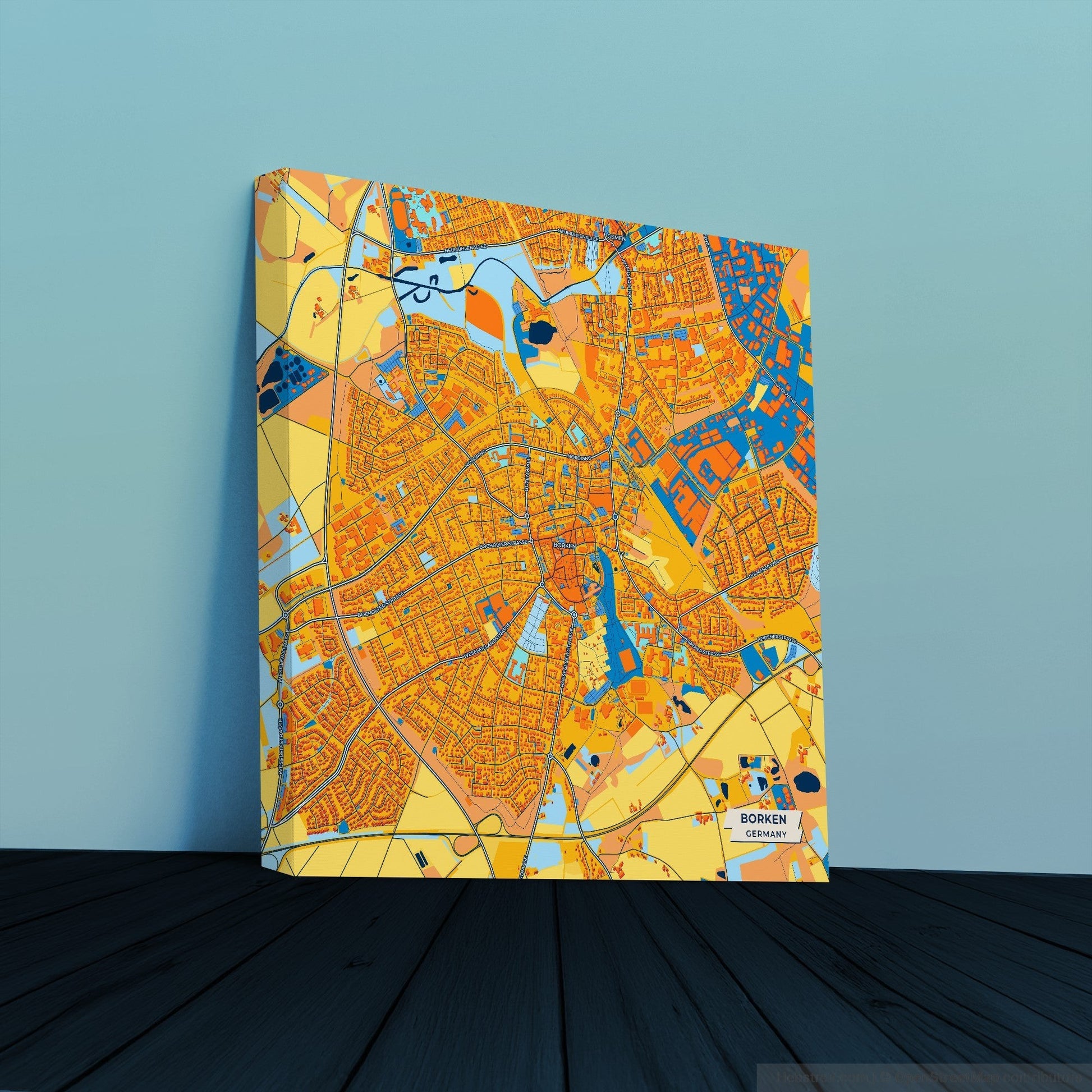 Borken Germany Colorful City Map Canvas Print