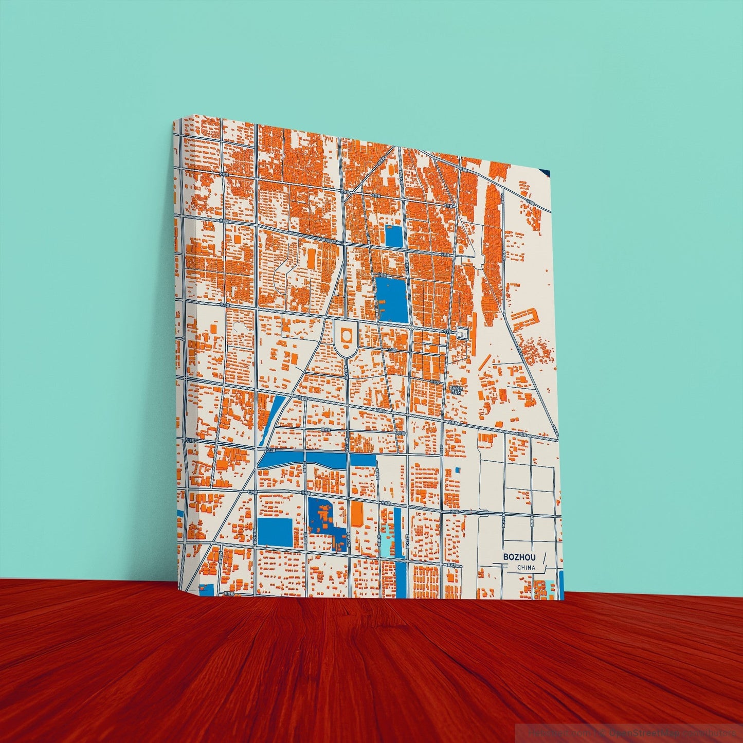 Bozhou China Colorful City Map Canvas Print