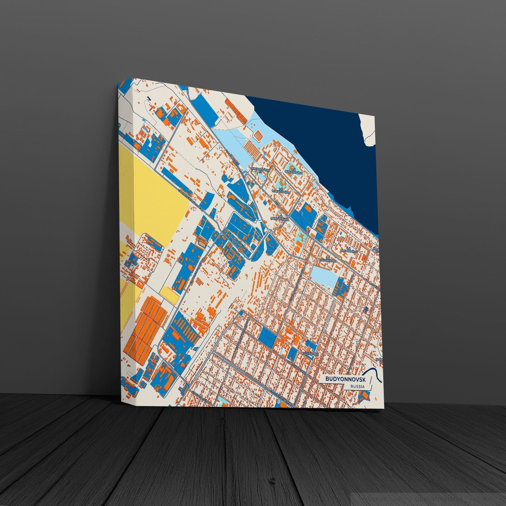 Буденновск Russia Colorful City Map Canvas Print