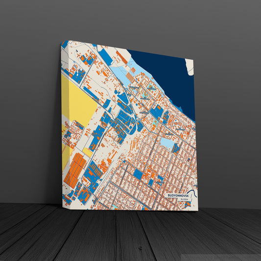 Буденновск Russia Colorful City Map Canvas Print