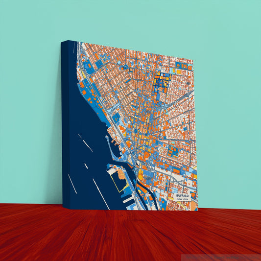 Buffalo New York Colorful City Map Canvas Print