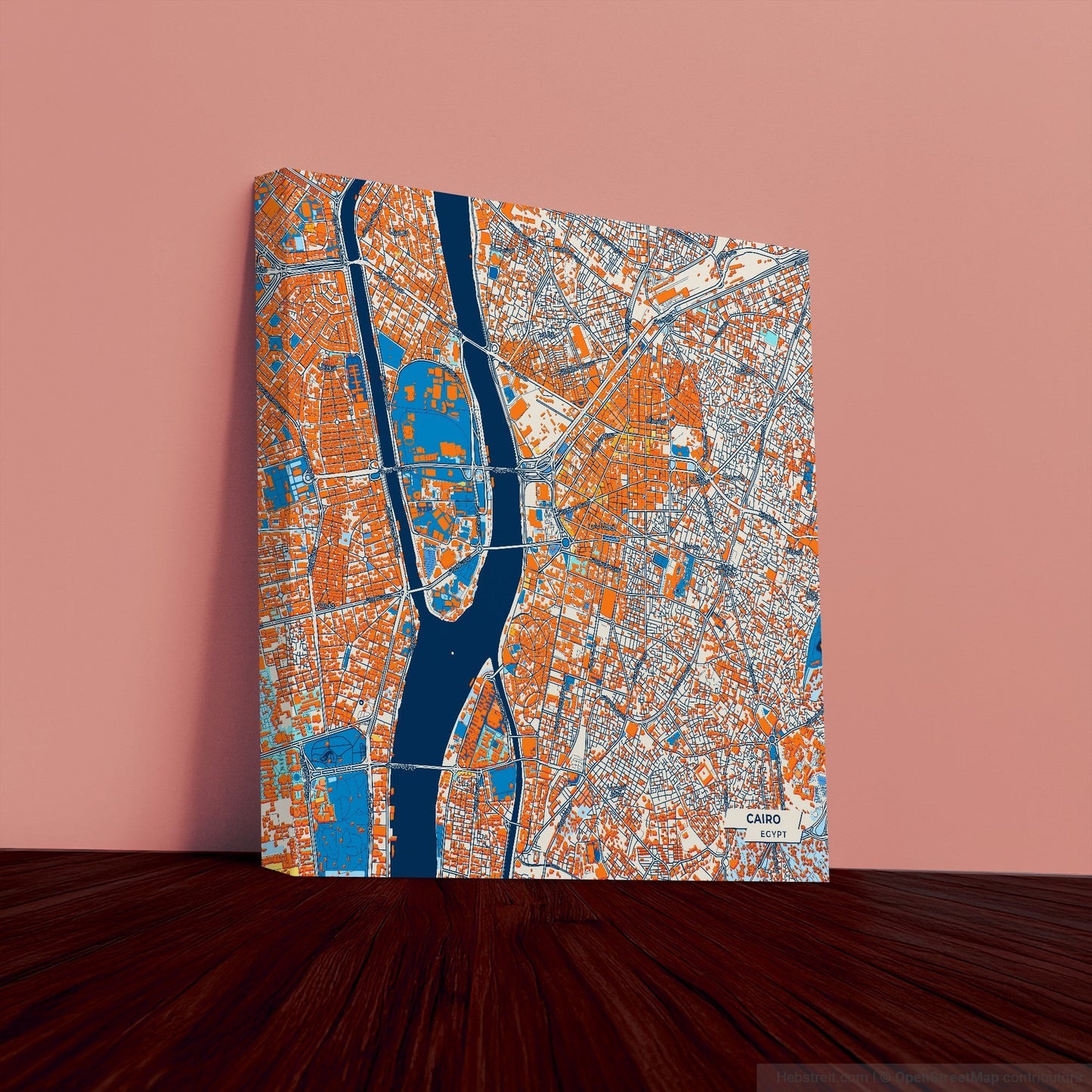 Cairo Egypt Colorful City Map Canvas Print