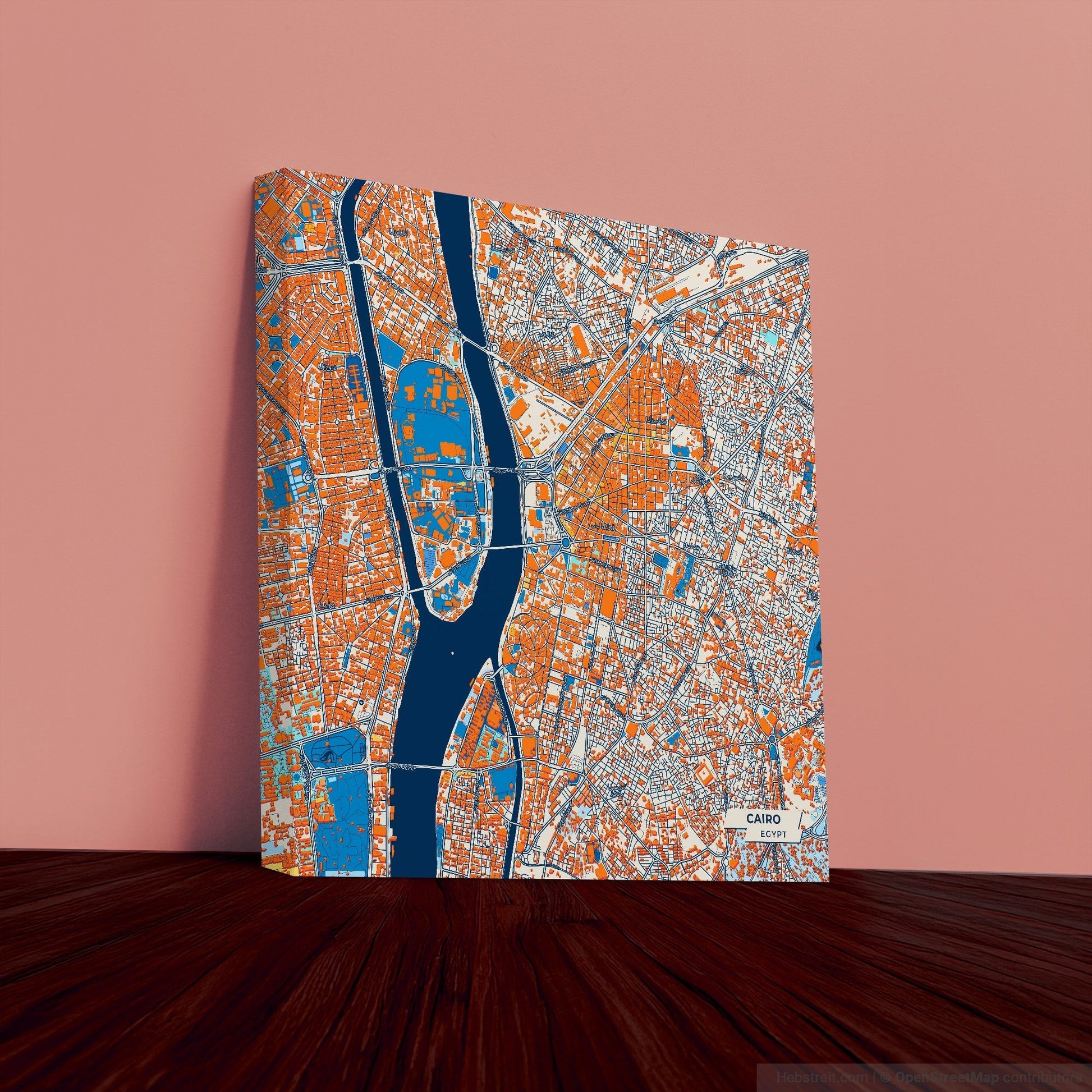 Cairo Egypt Colorful City Map Canvas Print