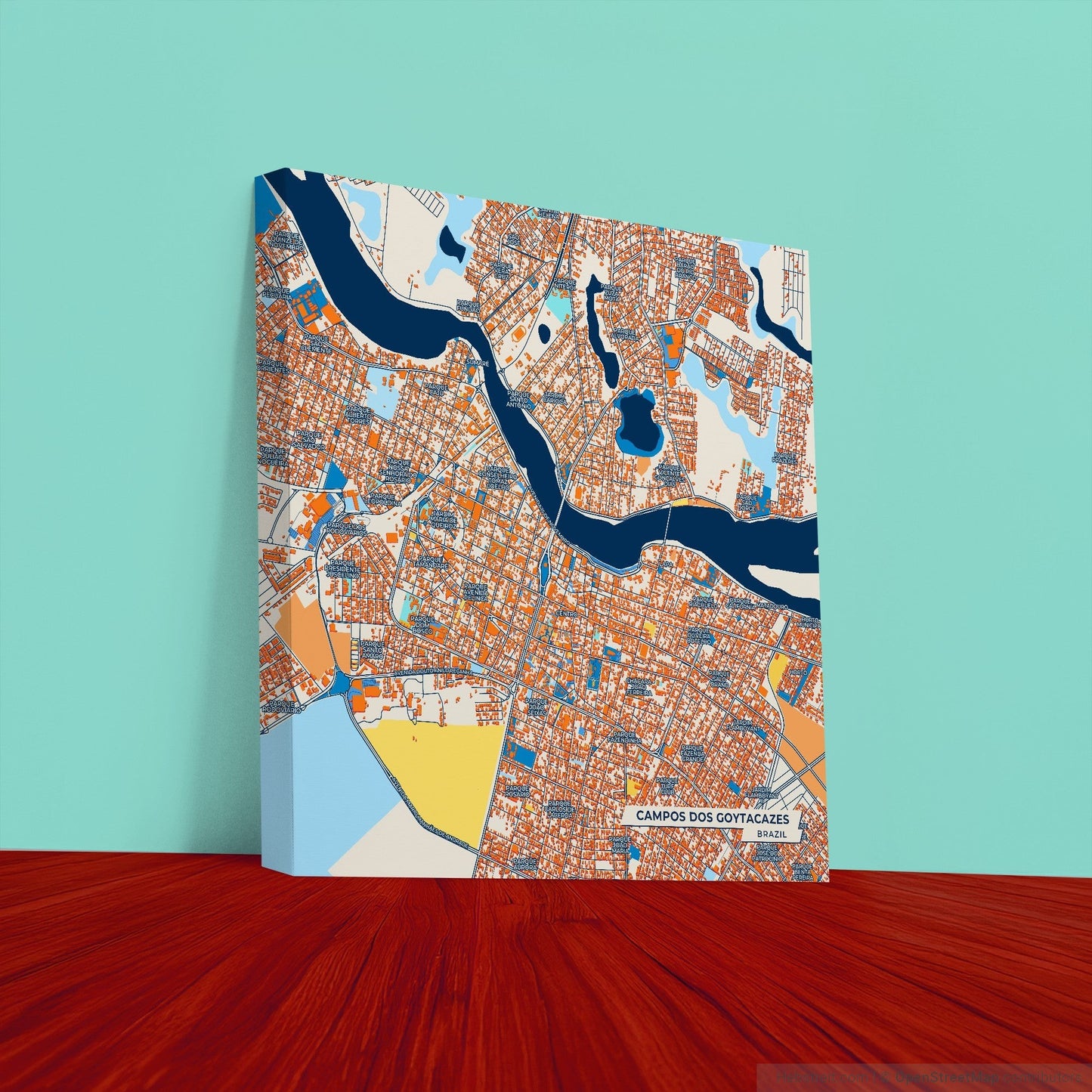 Campos Dos Goytacazes Brazil Colorful City Map Canvas Print