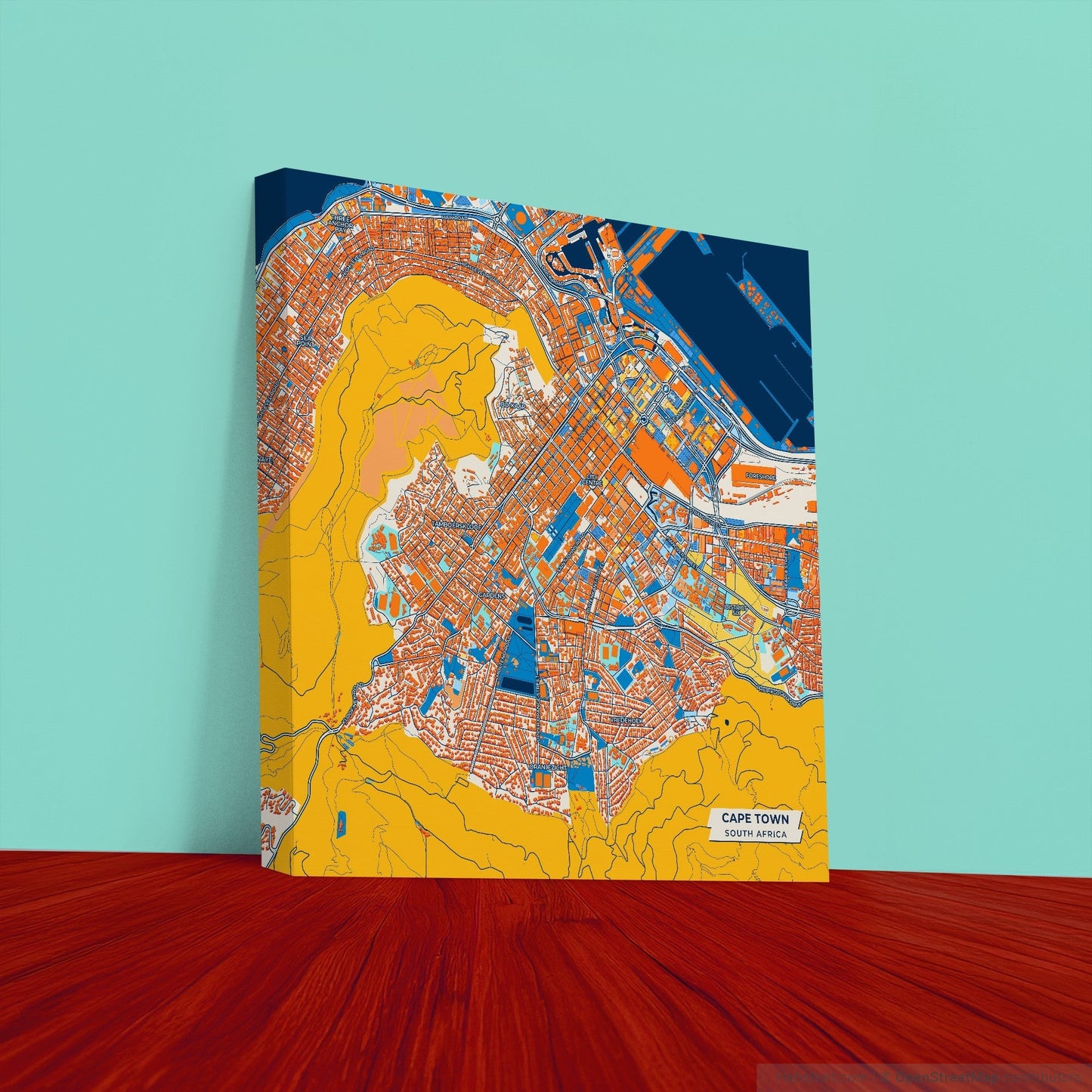 Cape Town South Africa Colorful City Map Canvas Print