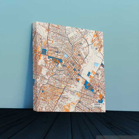 Capiata Paraguay Colorful City Map Canvas Print