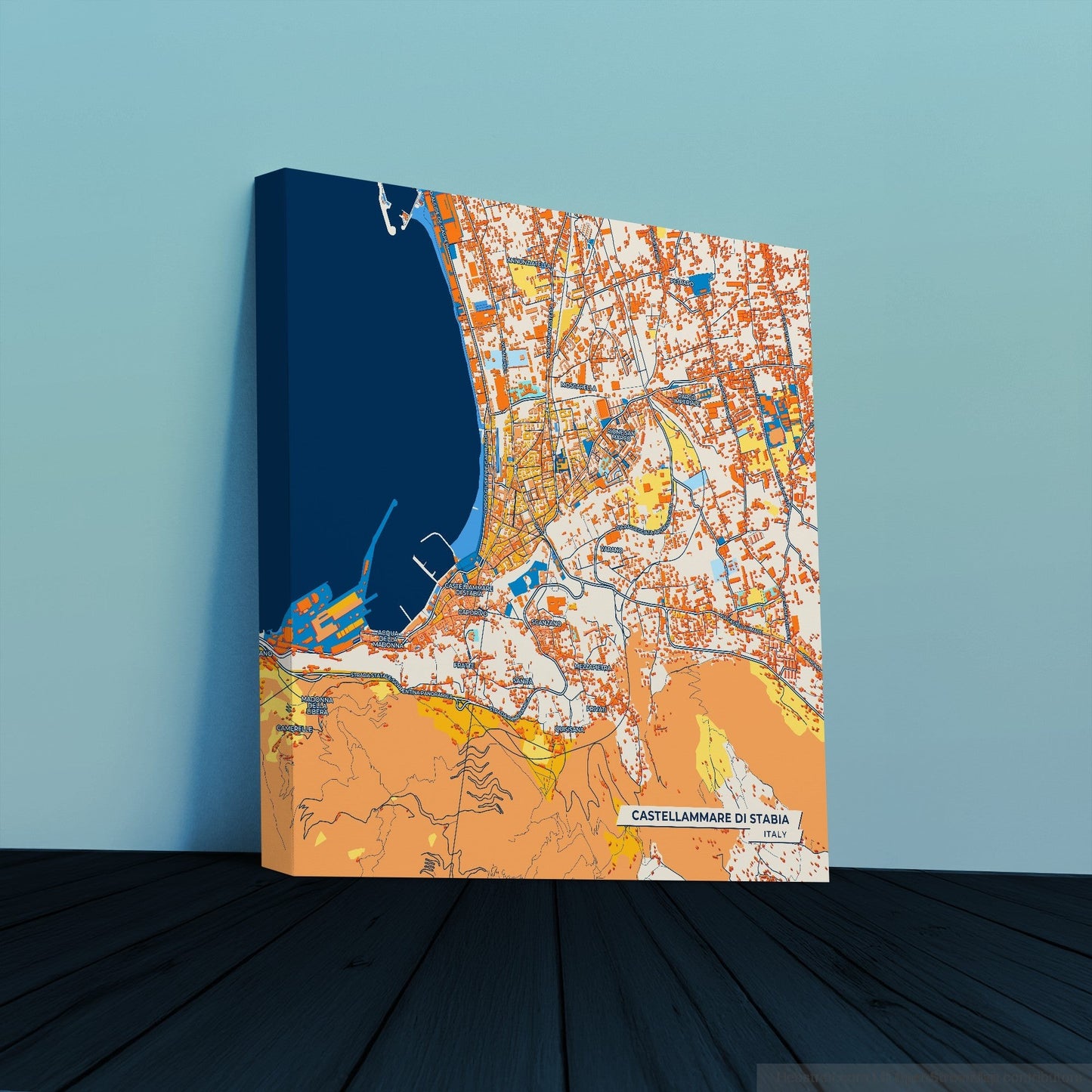 Castellammare Di Stabia Italy Colorful City Map Canvas Print