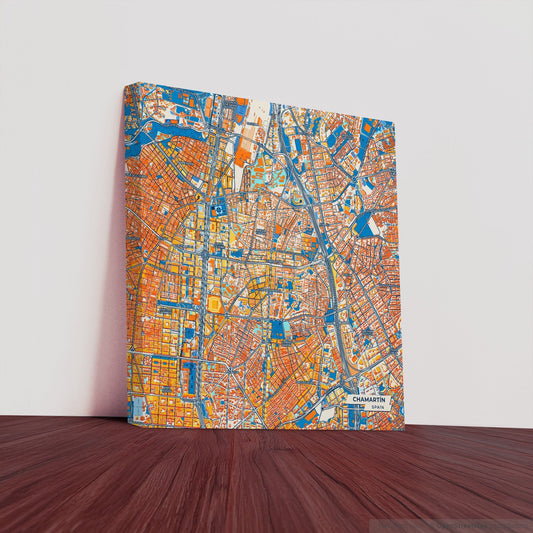 Chamartín Spain Colorful City Map Canvas Print