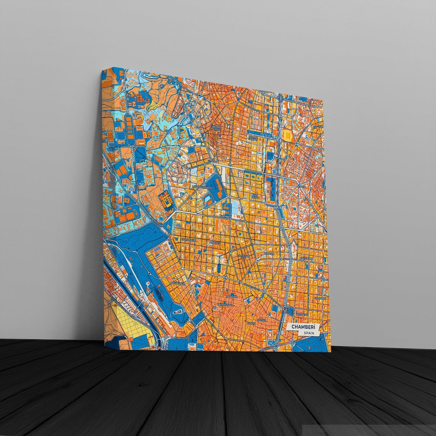 Chamberí Spain Colorful City Map Canvas Print