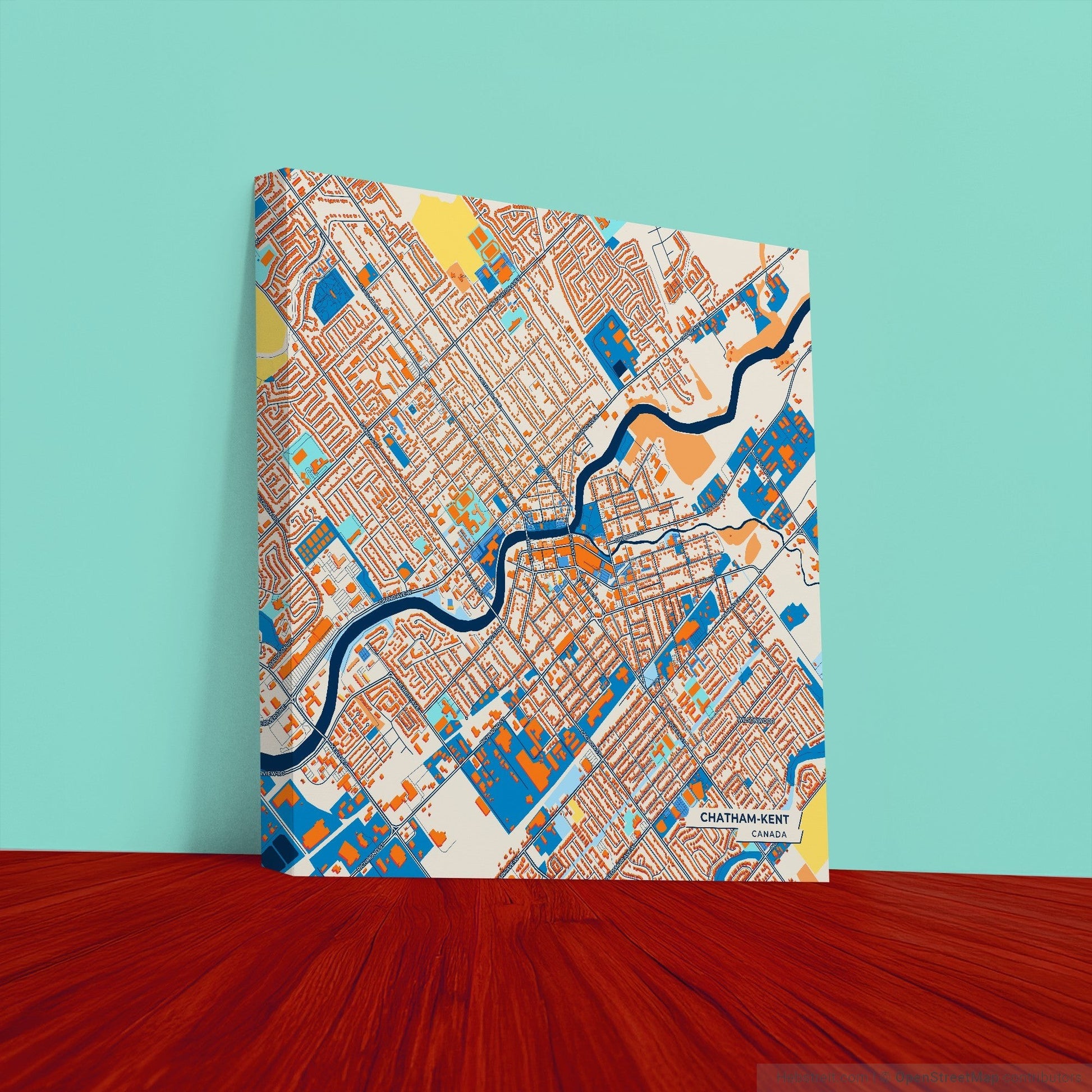 Chatham-Kent Canada Colorful City Map Canvas Print