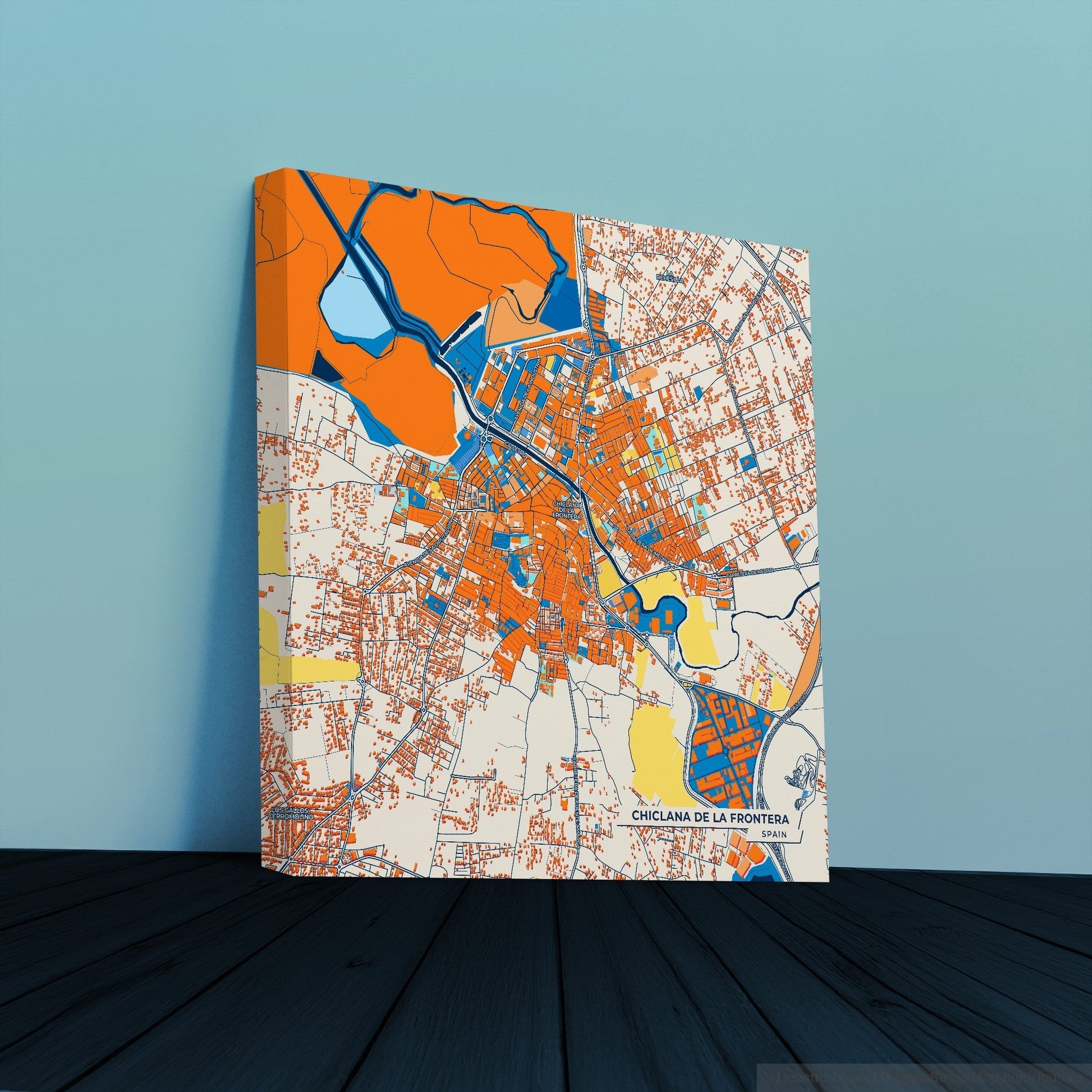 Chiclana De La Frontera Spain Colorful City Map Canvas Print