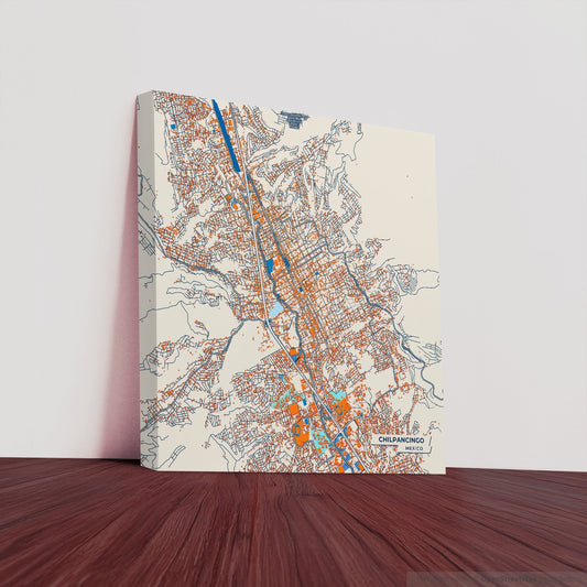 Chilpancingo Mexico Colorful City Map Canvas Print