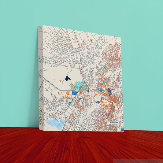 Chimoio Mozambique Colorful City Map Canvas Print