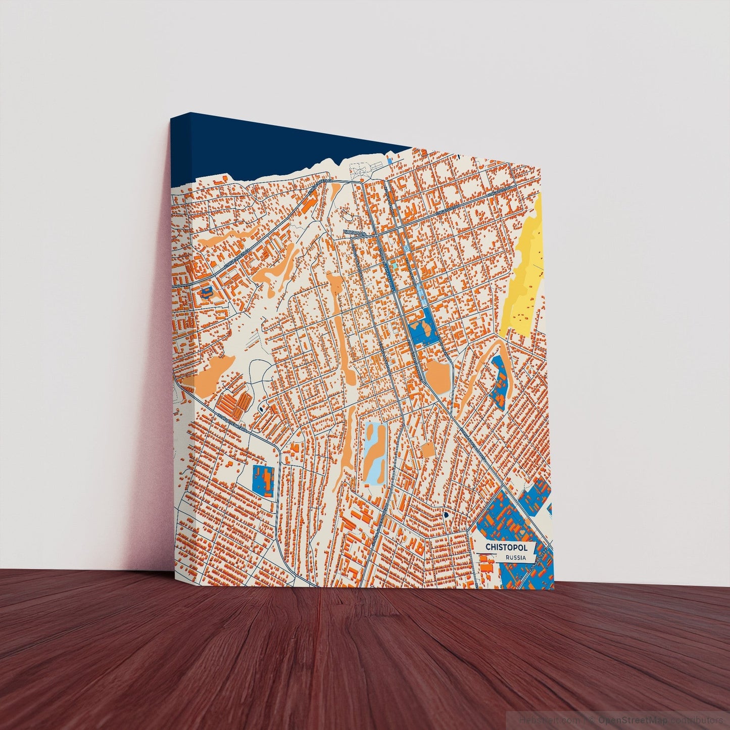 Чистополь Russia Colorful City Map Canvas Print