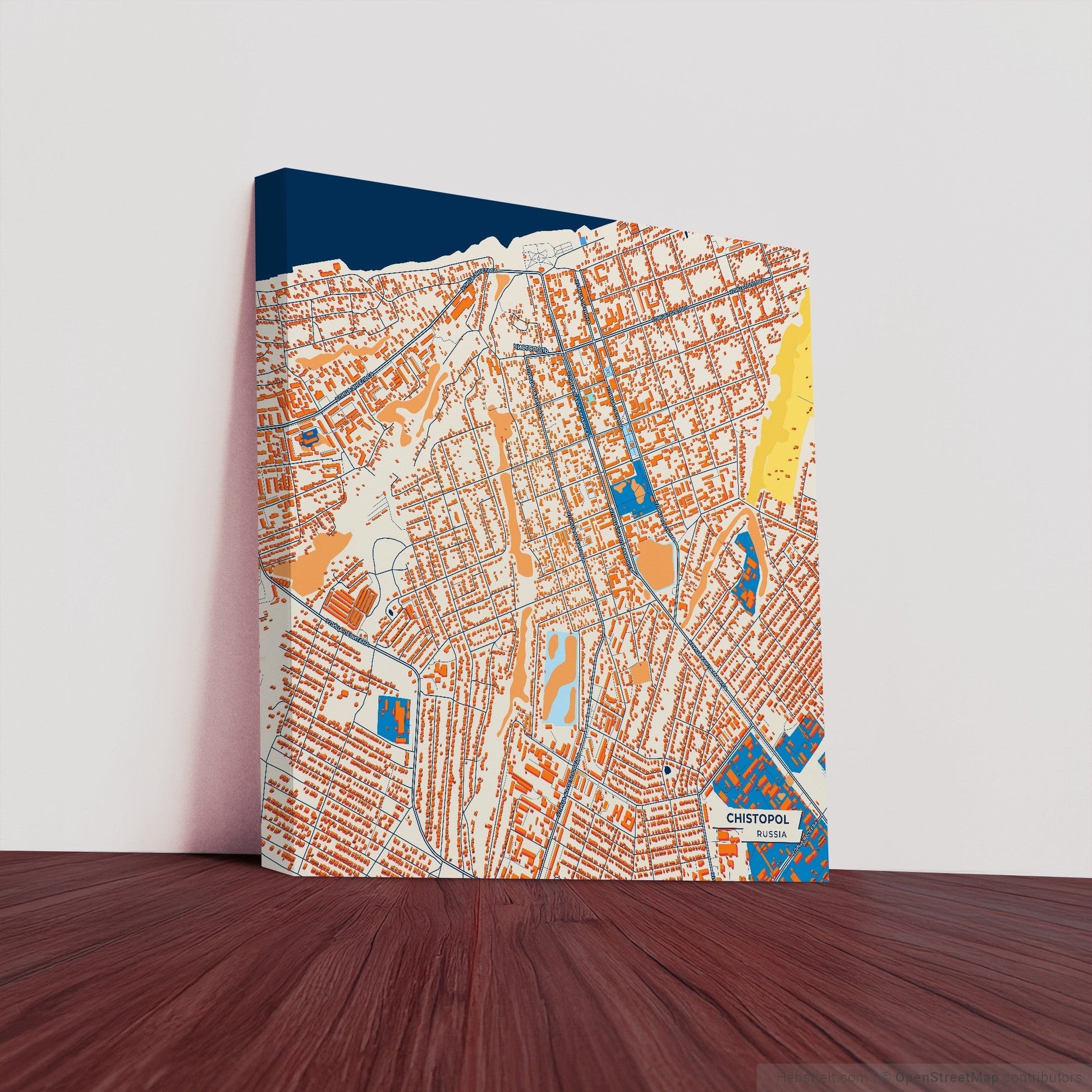 Чистополь Russia Colorful City Map Canvas Print