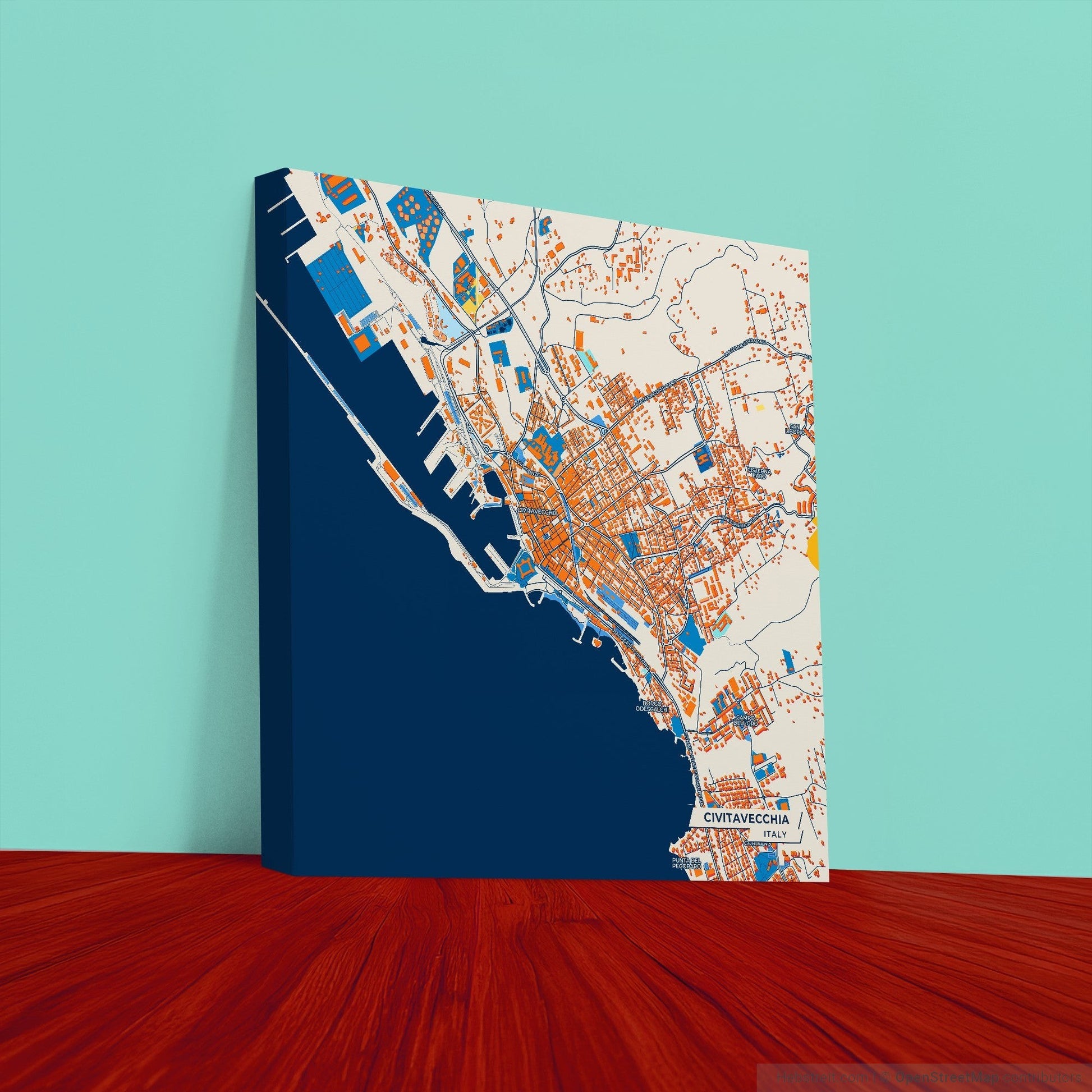 Civitavecchia Italy Colorful City Map Canvas Print