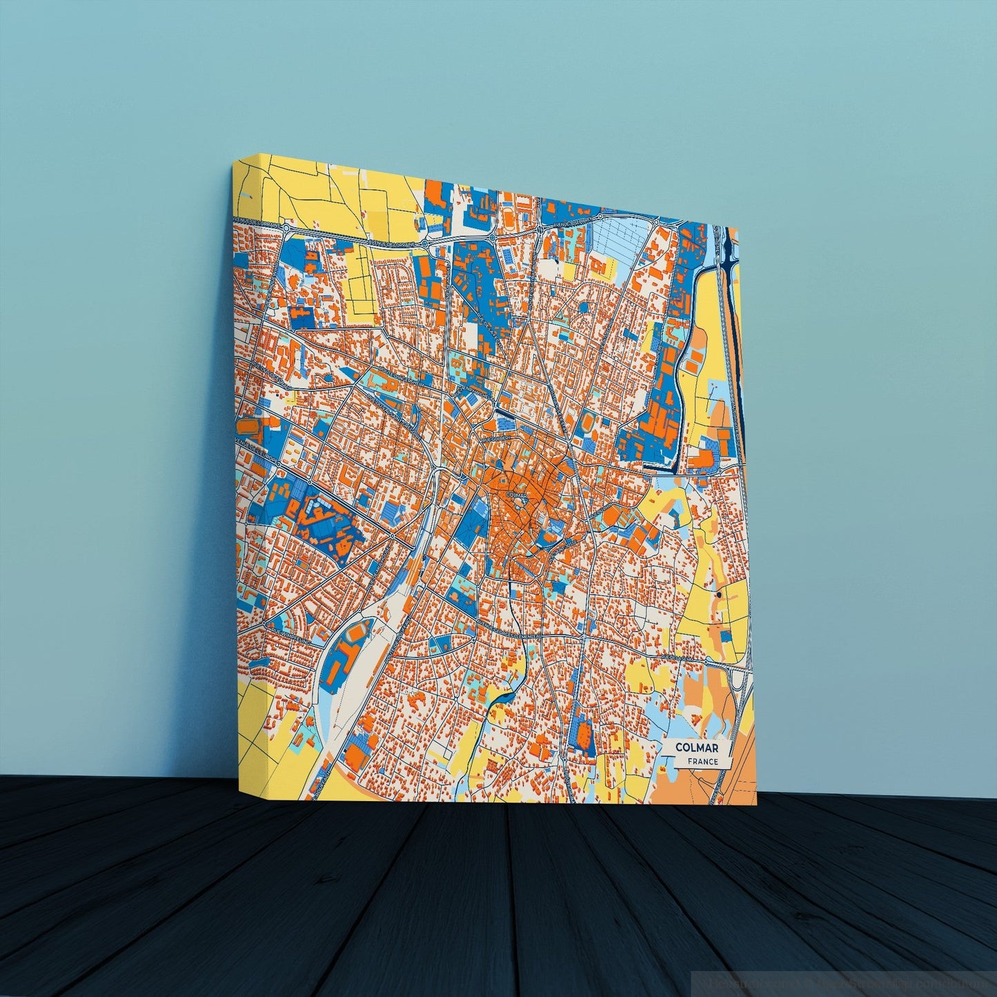 Colmar France Colorful City Map Canvas Print