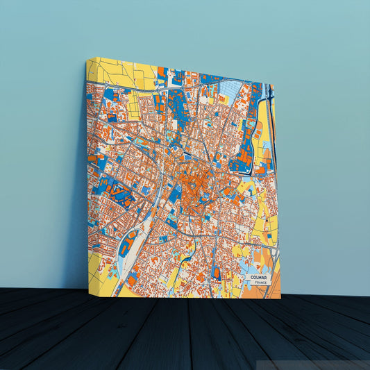 Colmar France Colorful City Map Canvas Print