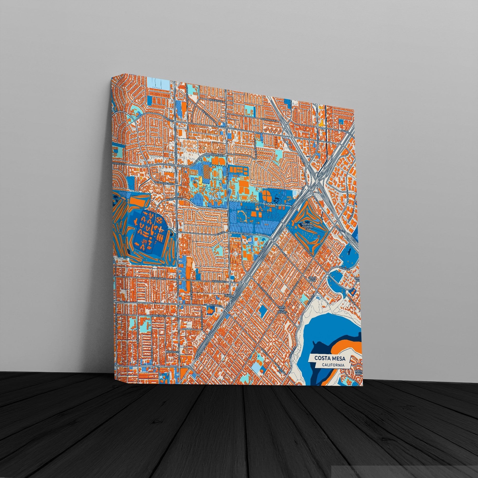 Costa Mesa California Colorful City Map Canvas Print