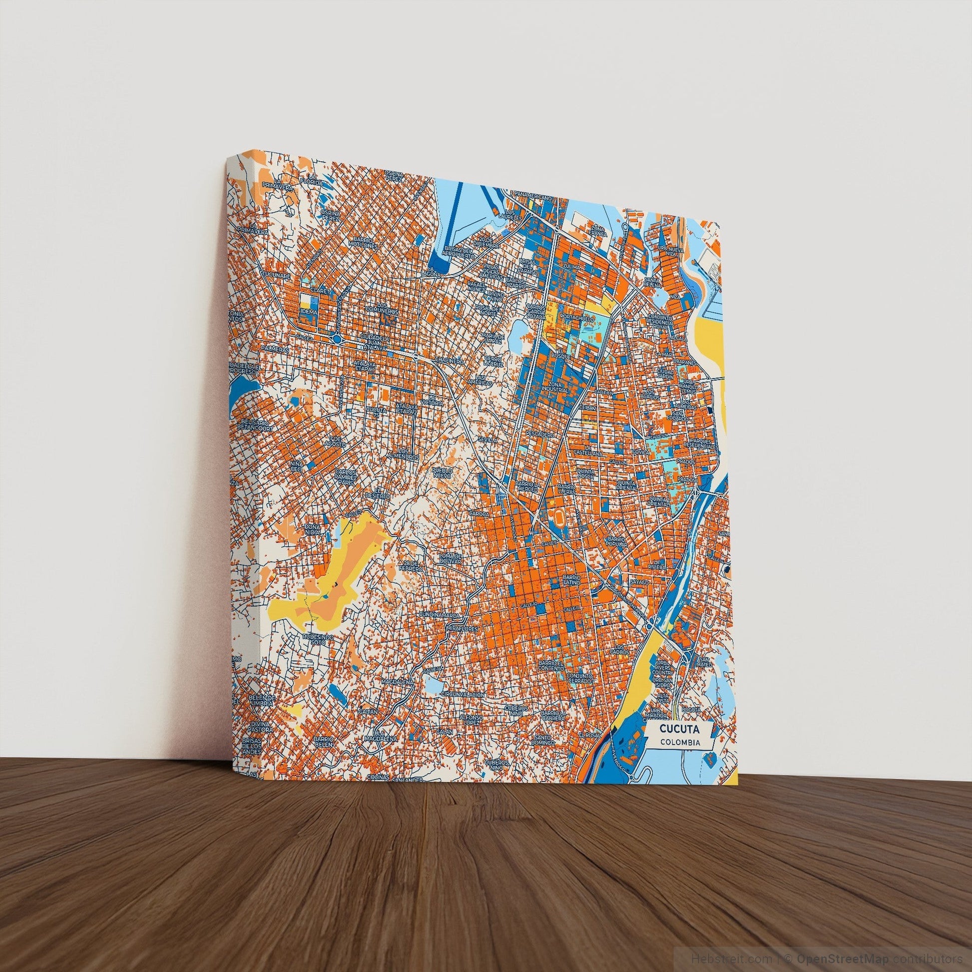 Cucuta Colombia Colorful City Map Canvas Print