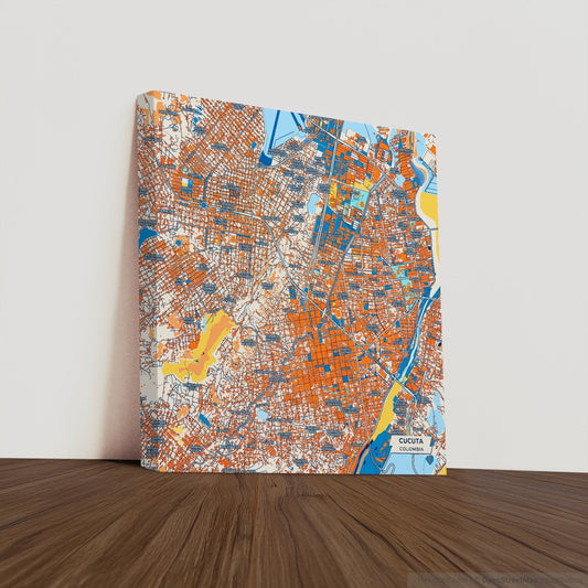 Cucuta Colombia Colorful City Map Canvas Print