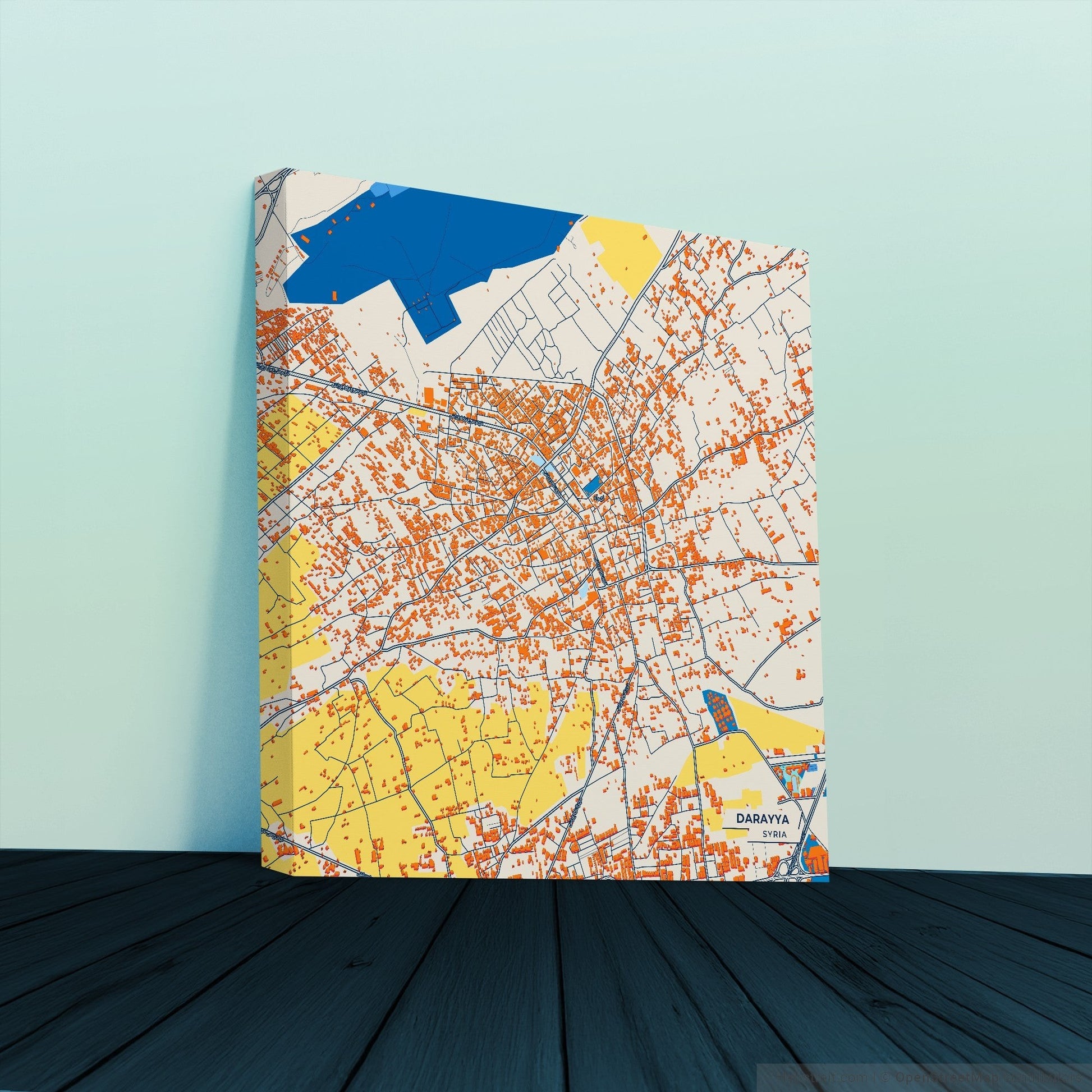 Darayya Syria Colorful City Map Canvas Print