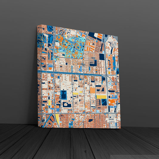 Davie Florida Colorful City Map Canvas Print