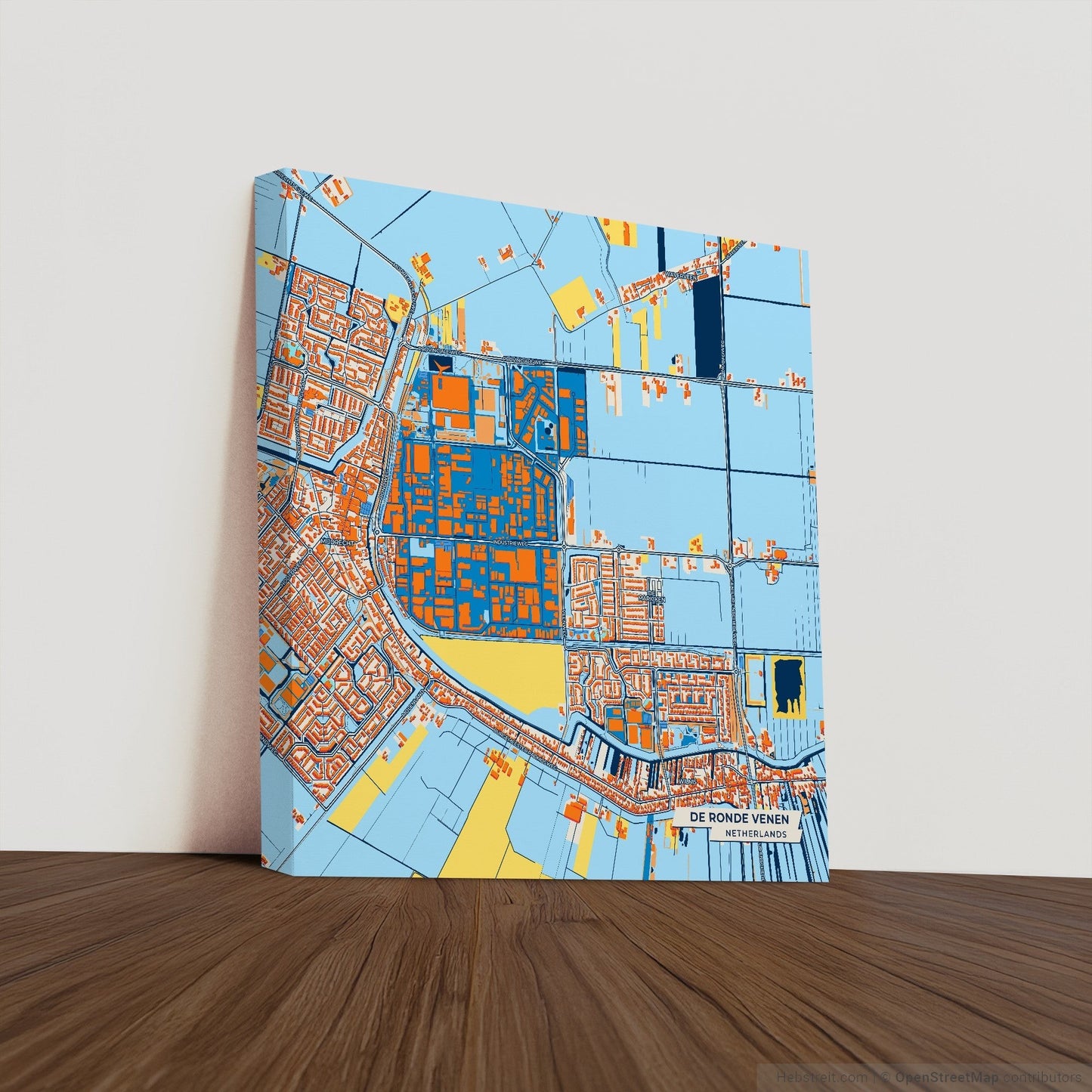 Derondevenen Netherlands Colorful City Map Canvas Print