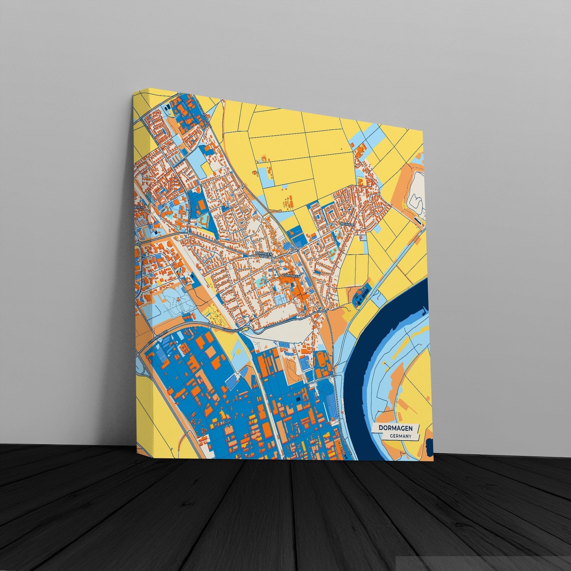 Dormagen Germany Colorful City Map Canvas Print