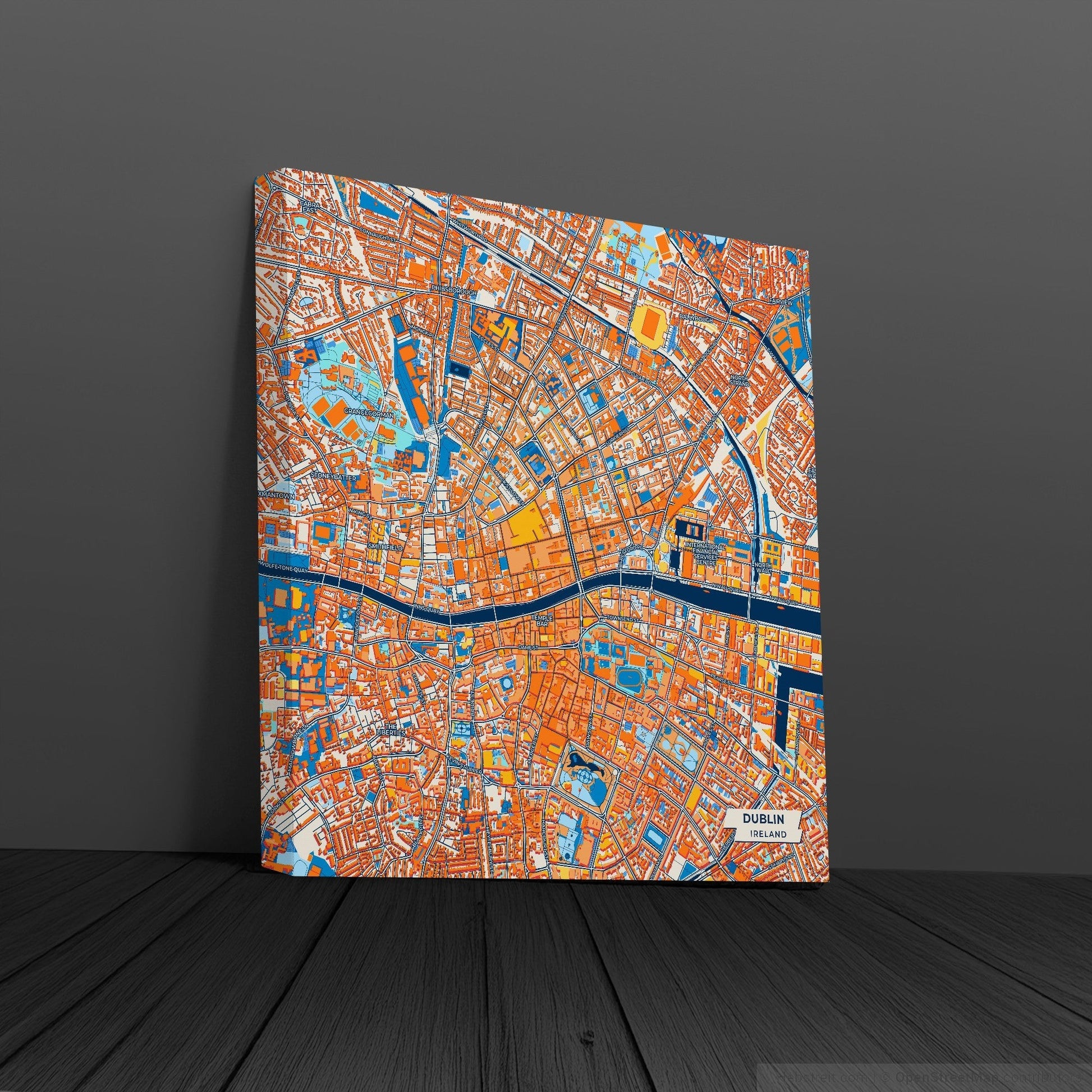 Dublin Ireland Colorful City Map Canvas Print