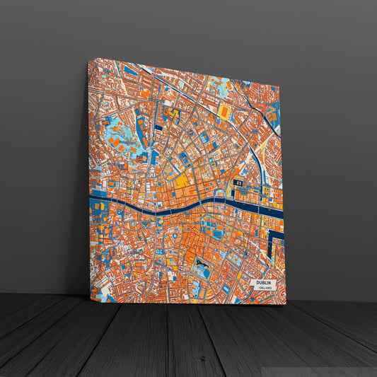 Dublin Ireland Colorful City Map Canvas Print