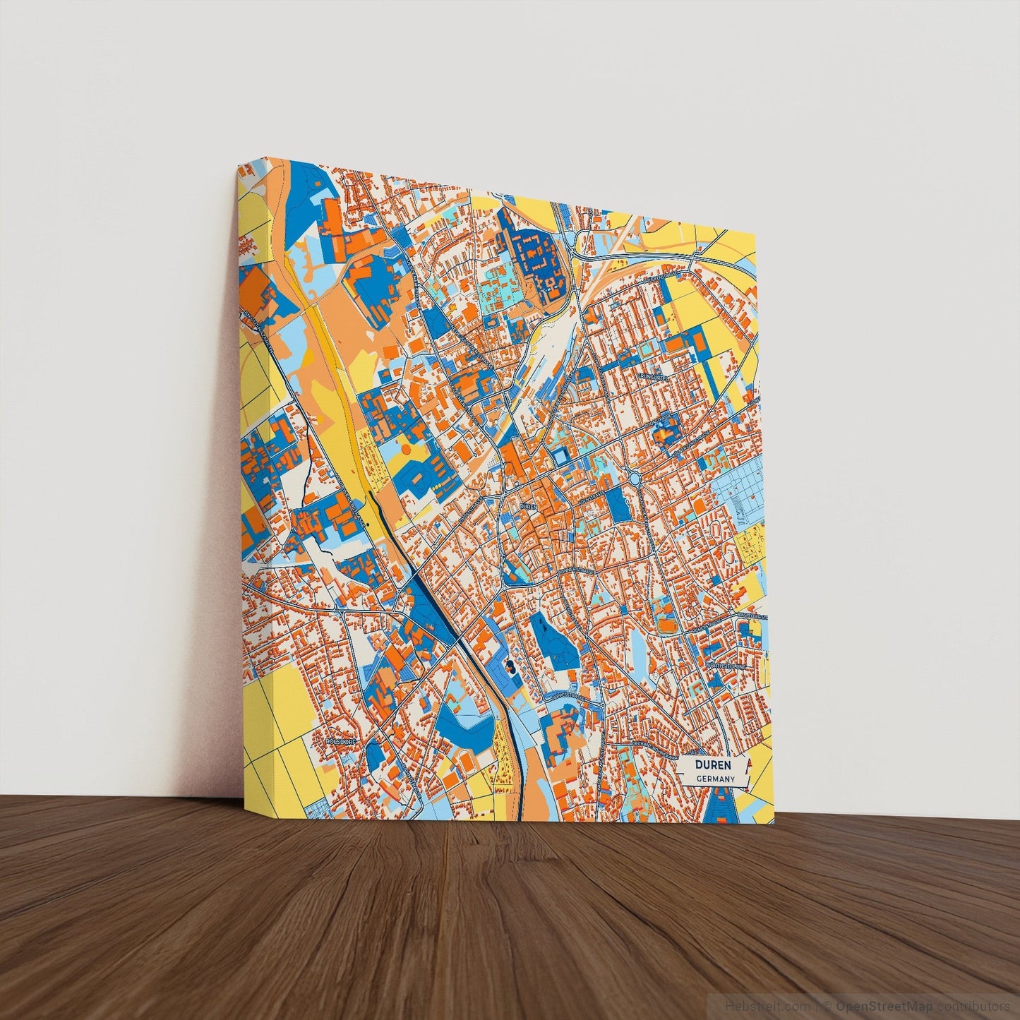 Düren Germany Colorful City Map Canvas Print