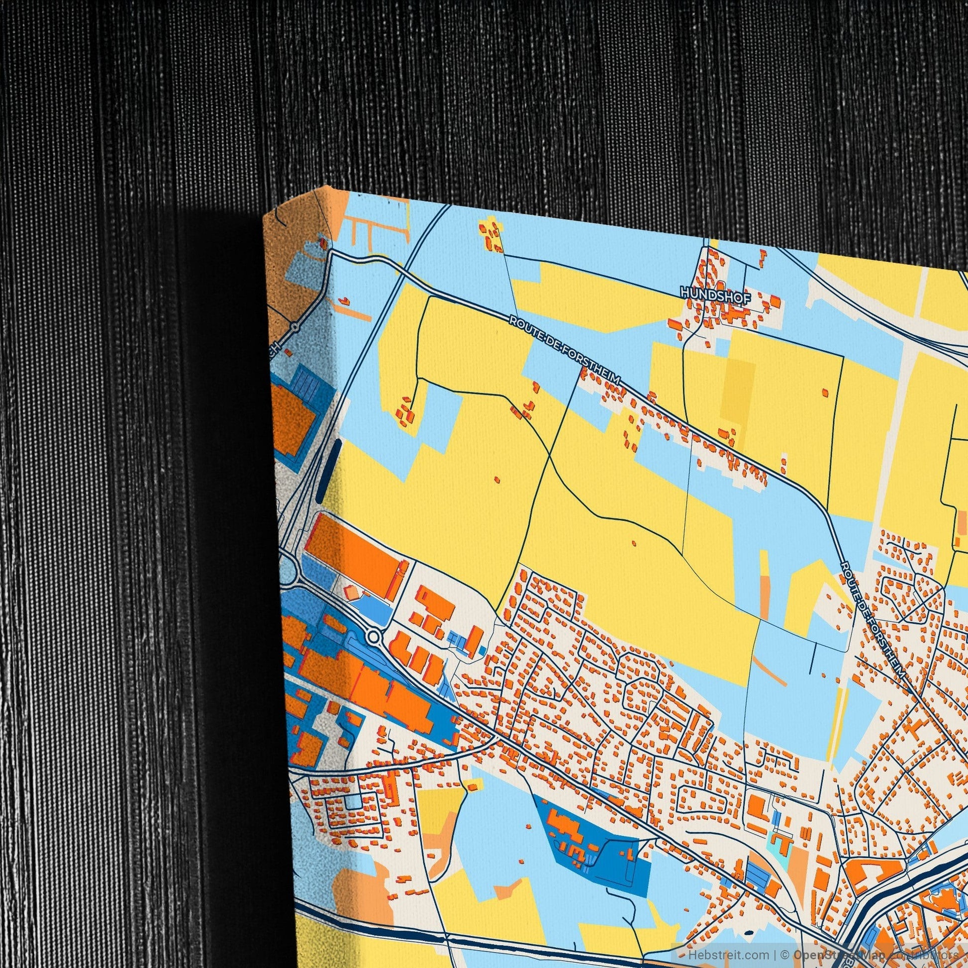 Haguenau France Colorful City Map Canvas Print Detail
