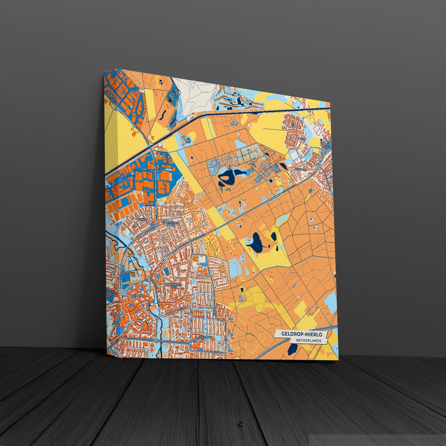 Geldrop-Mierlo Netherlands Colorful City Map Canvas Print