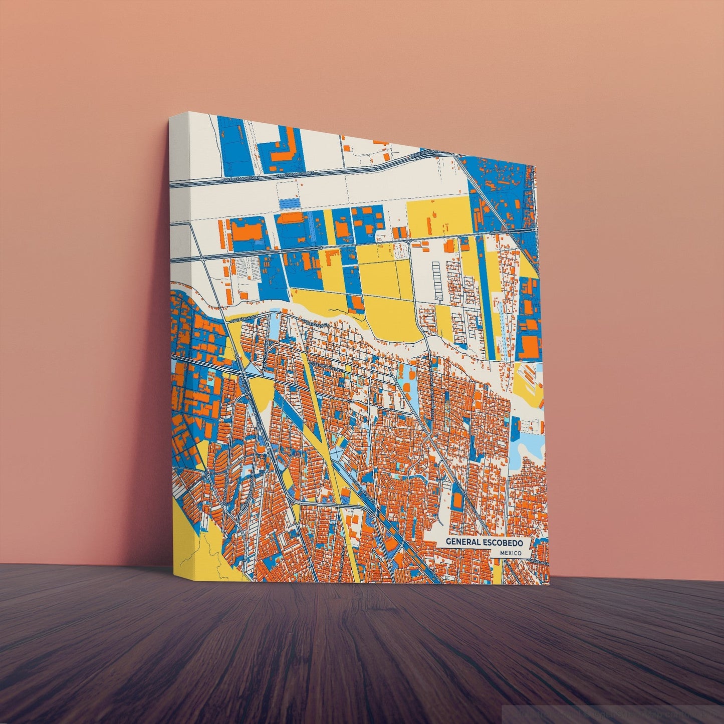 General Escobedo Mexico Colorful City Map Canvas Print