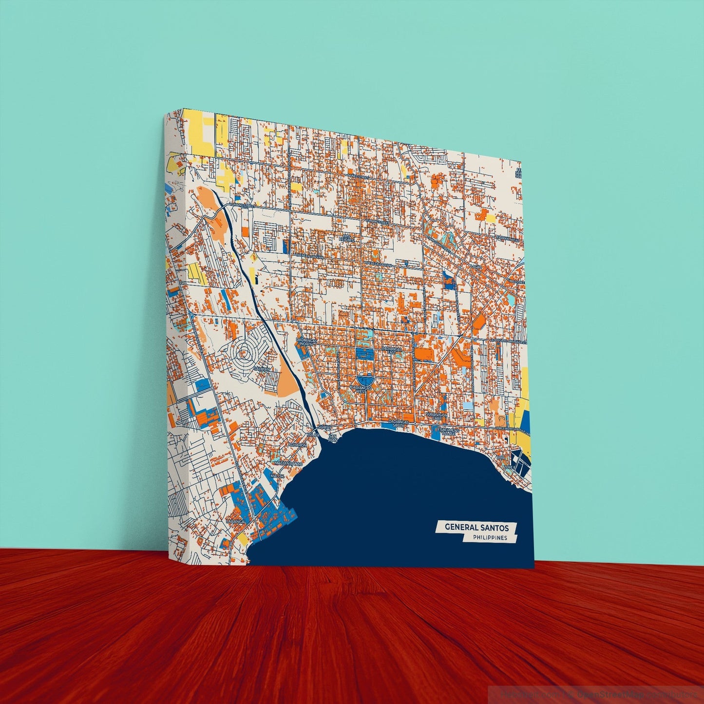 General Santos Philippines Colorful City Map Canvas Print