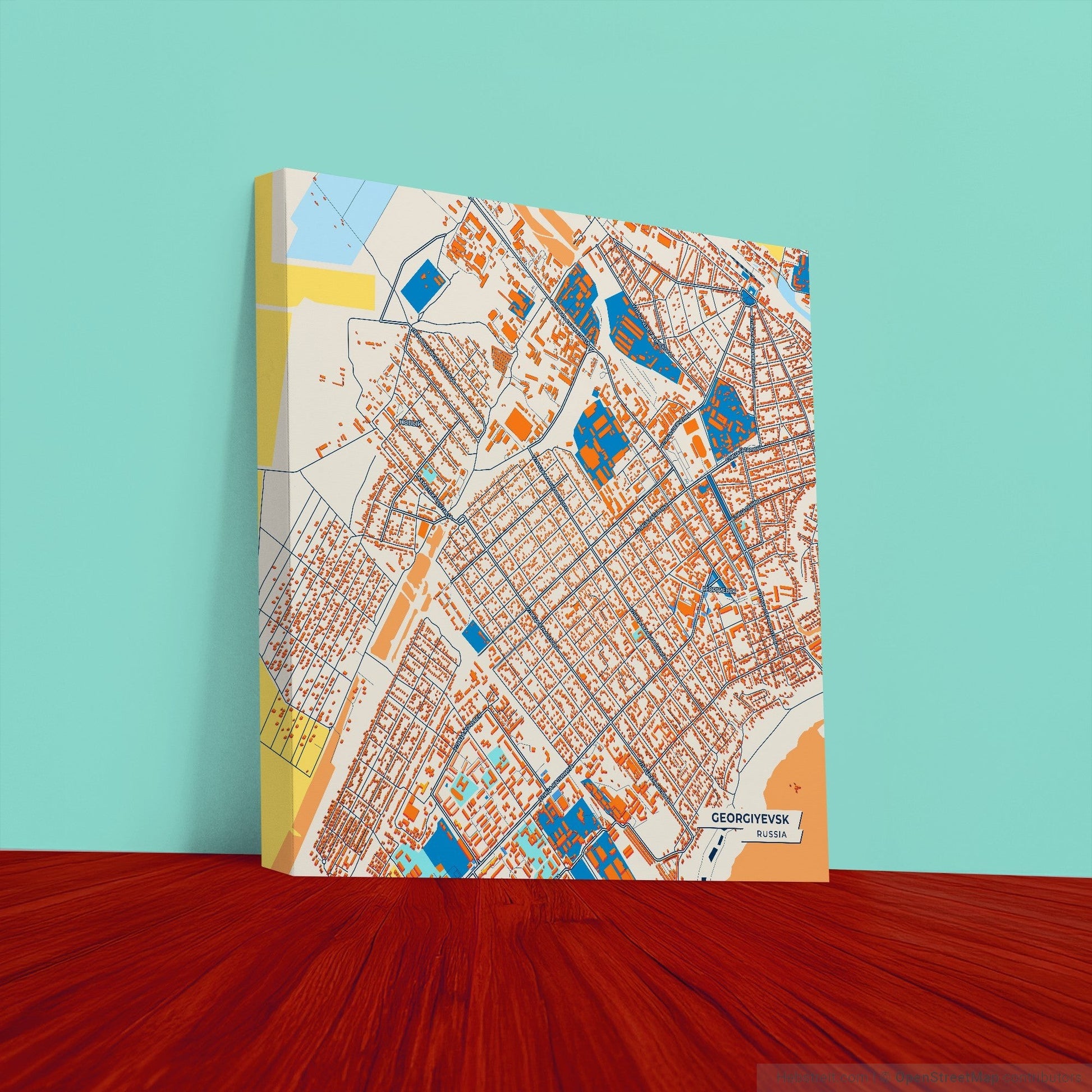 Георгиевск Russia Colorful City Map Canvas Print
