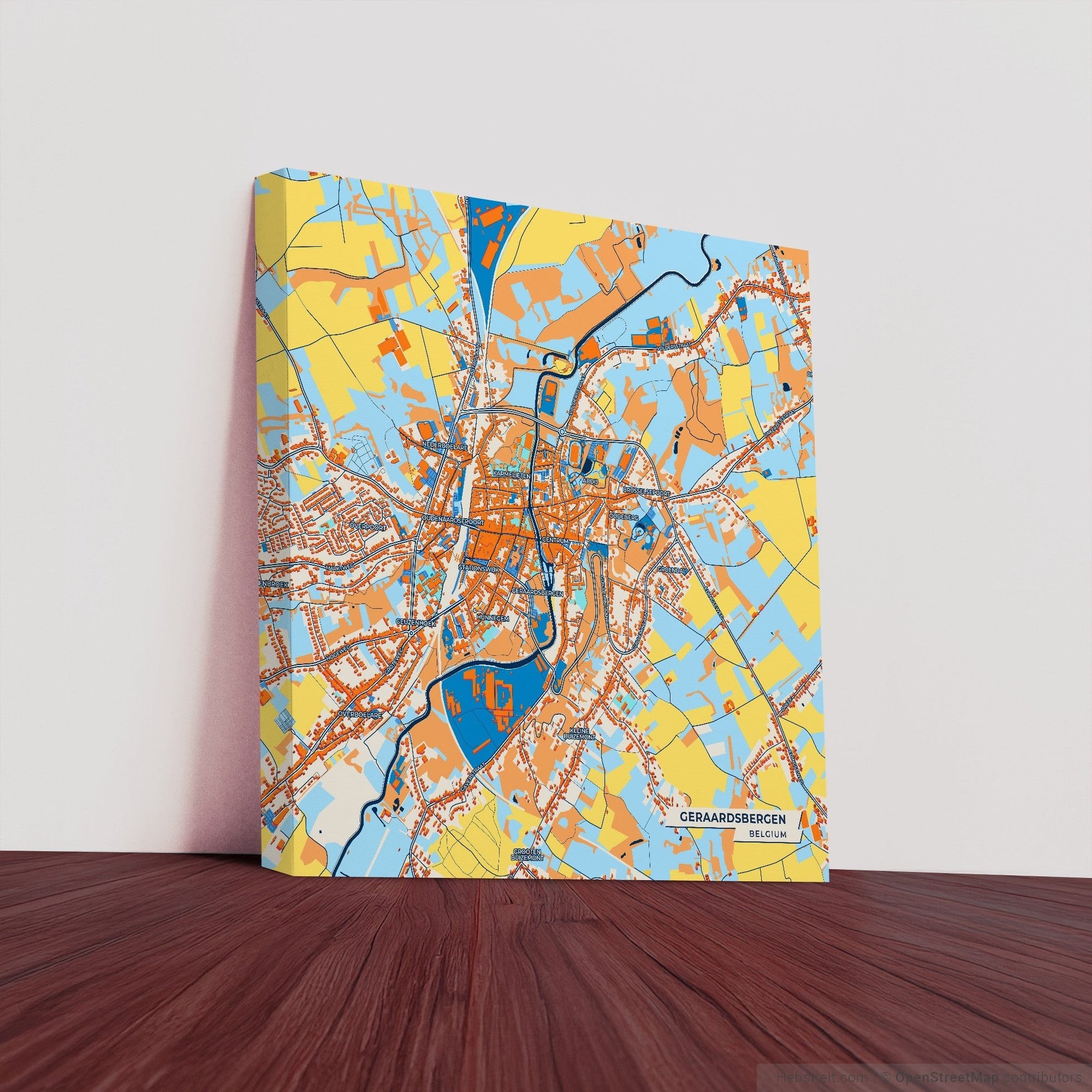 Geraardsbergen  Belgium Colorful City Map Canvas Print