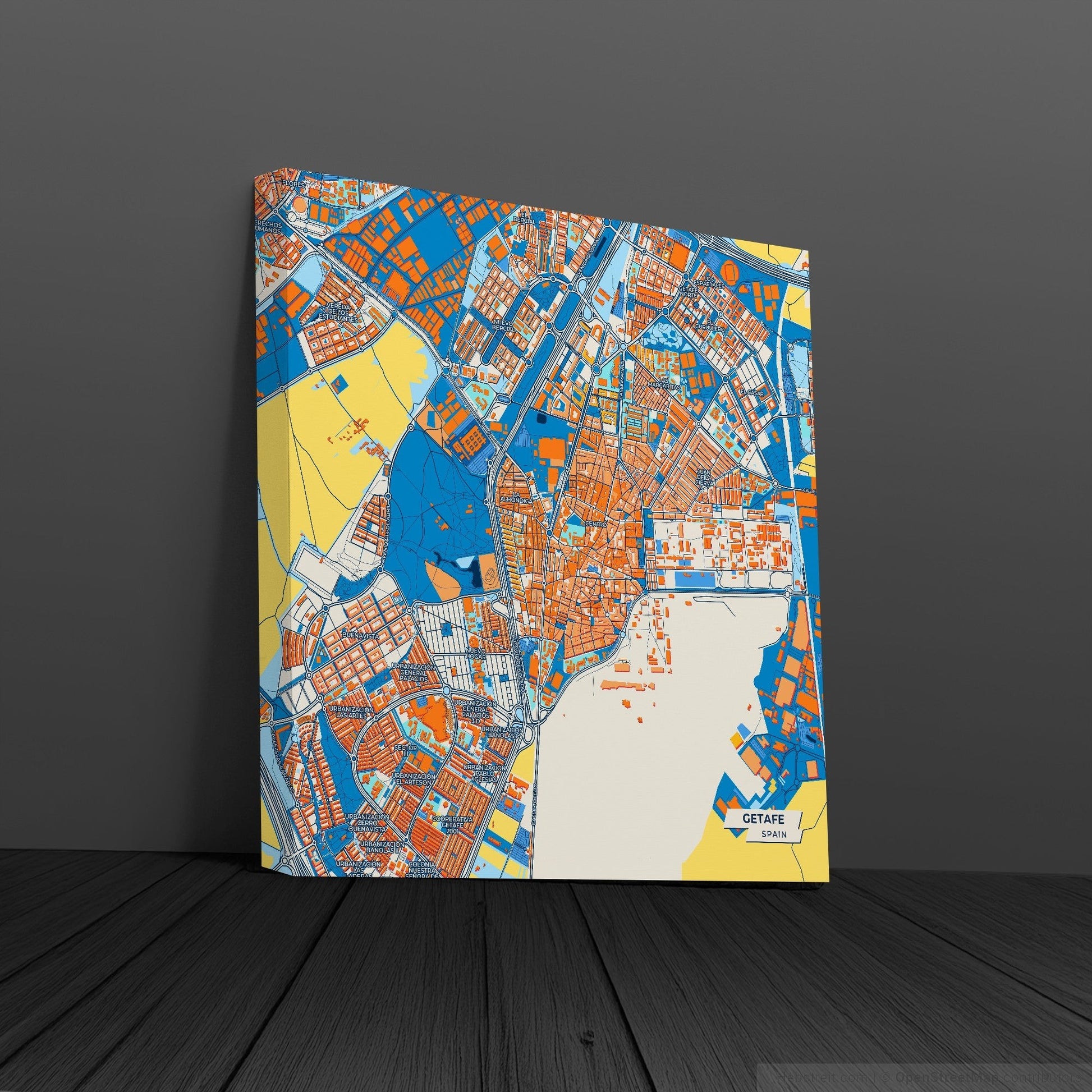 Getafe Spain Colorful City Map Canvas Print
