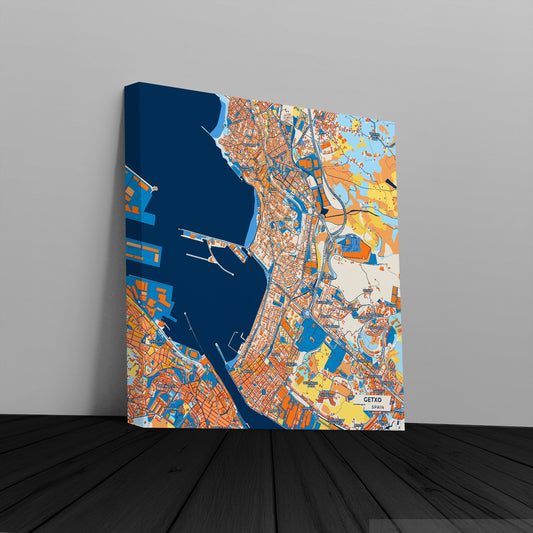 Getxo Spain Colorful City Map Canvas Print