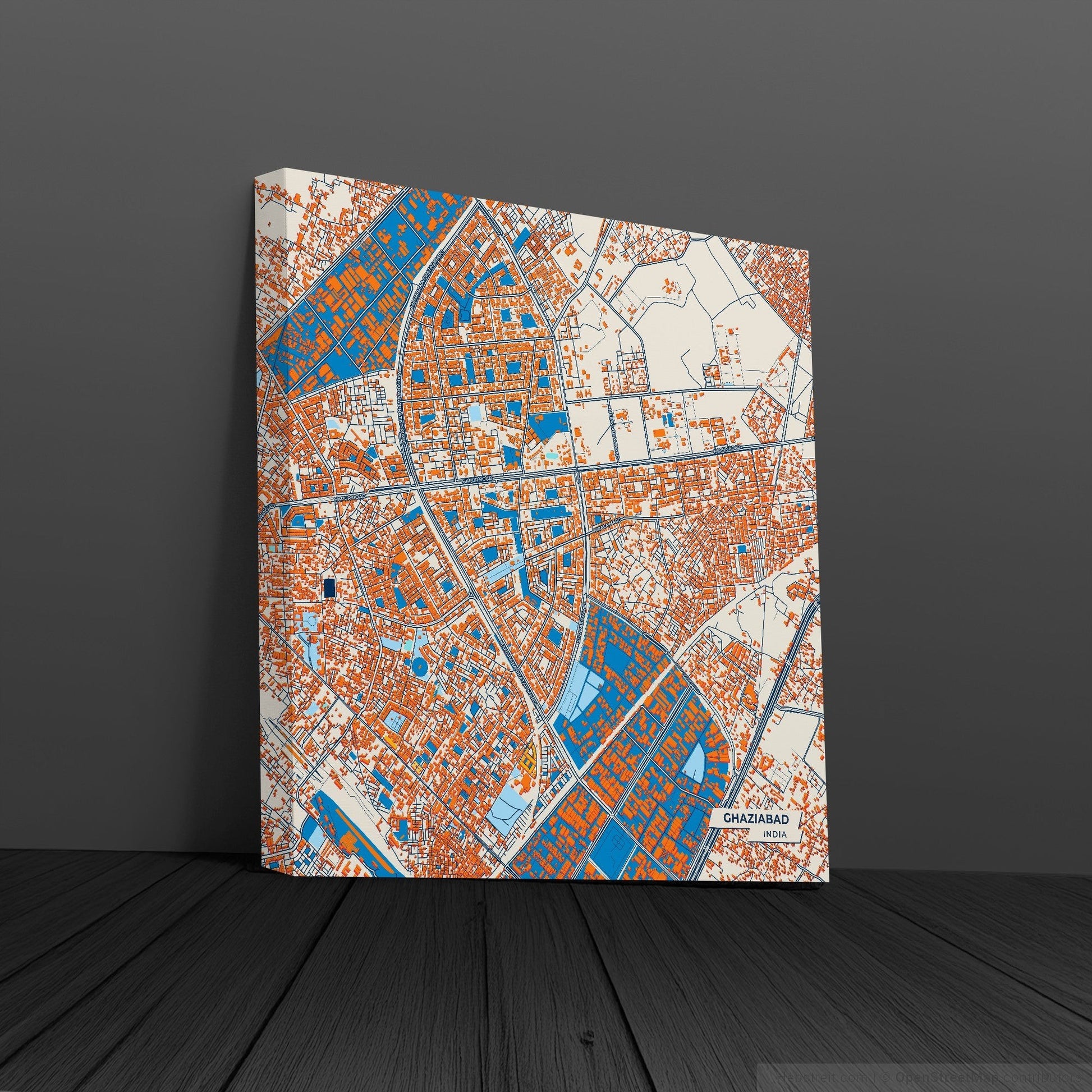 Ghaziabad India Colorful City Map Canvas Print