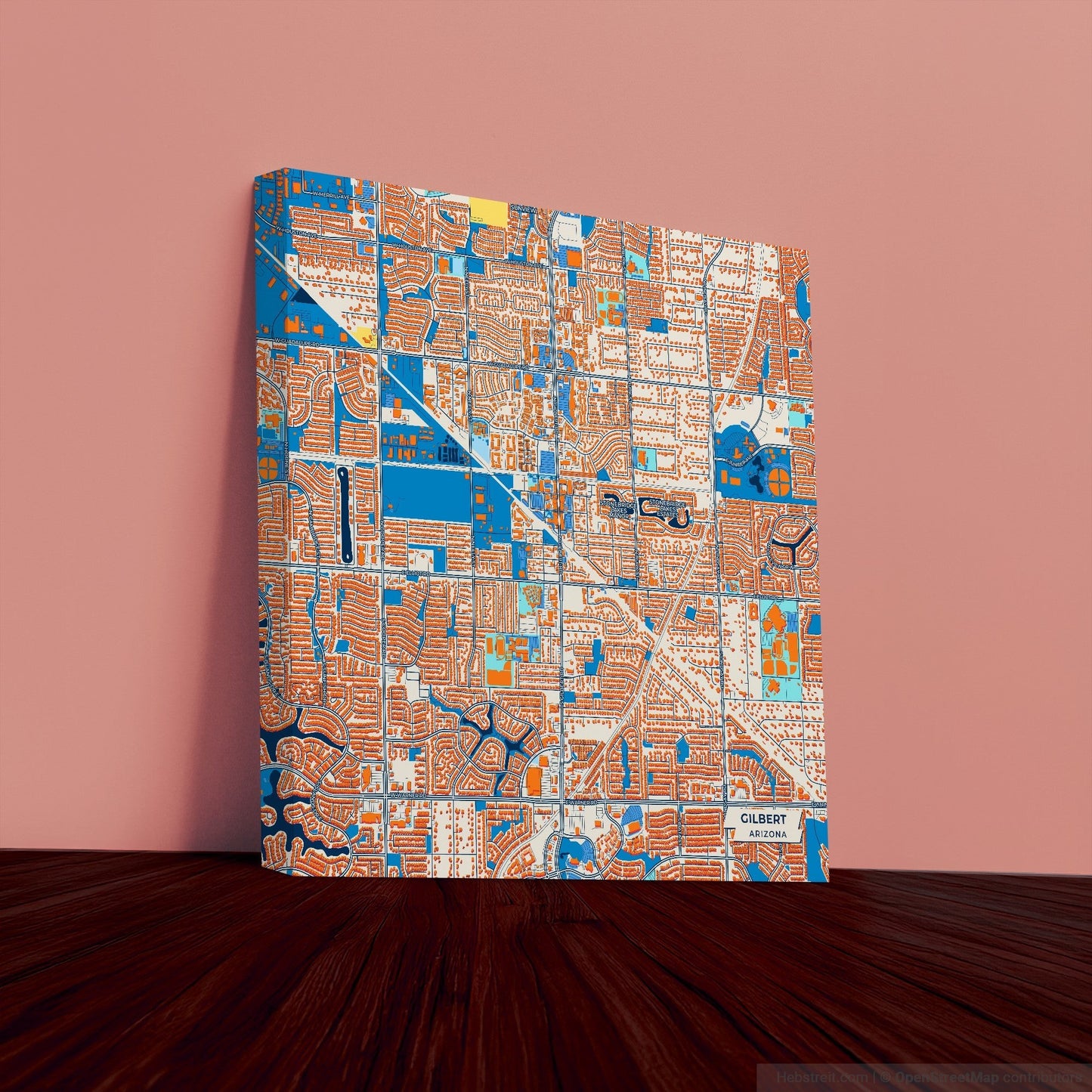Gilbert Arizona Colorful City Map Canvas Print