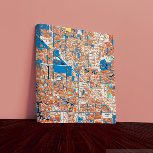 Gilbert Arizona Colorful City Map Canvas Print