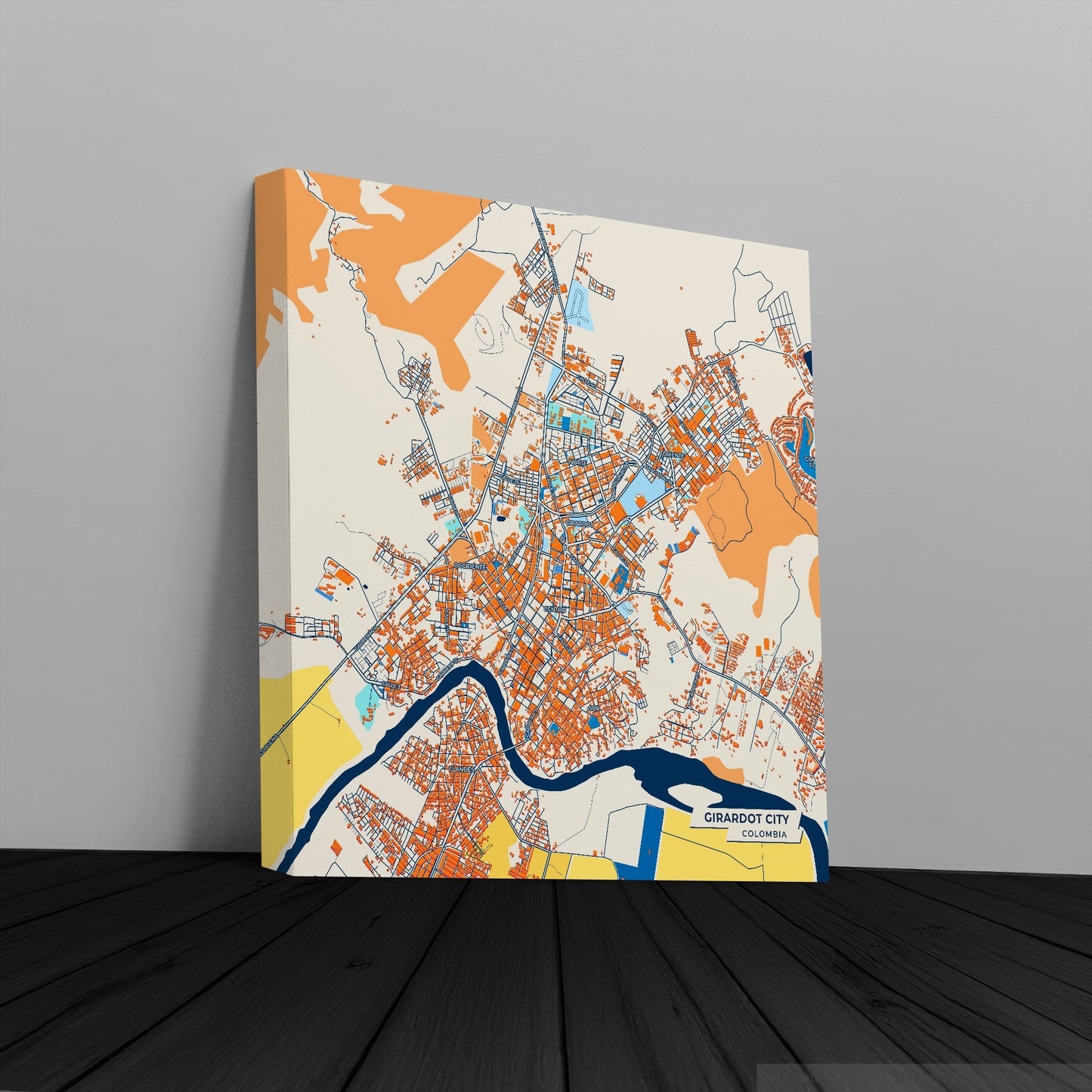 Girardot City Colombia Colorful City Map Canvas Print
