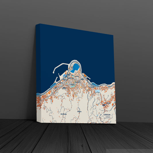 Gi̇resun Turkey Colorful City Map Canvas Print