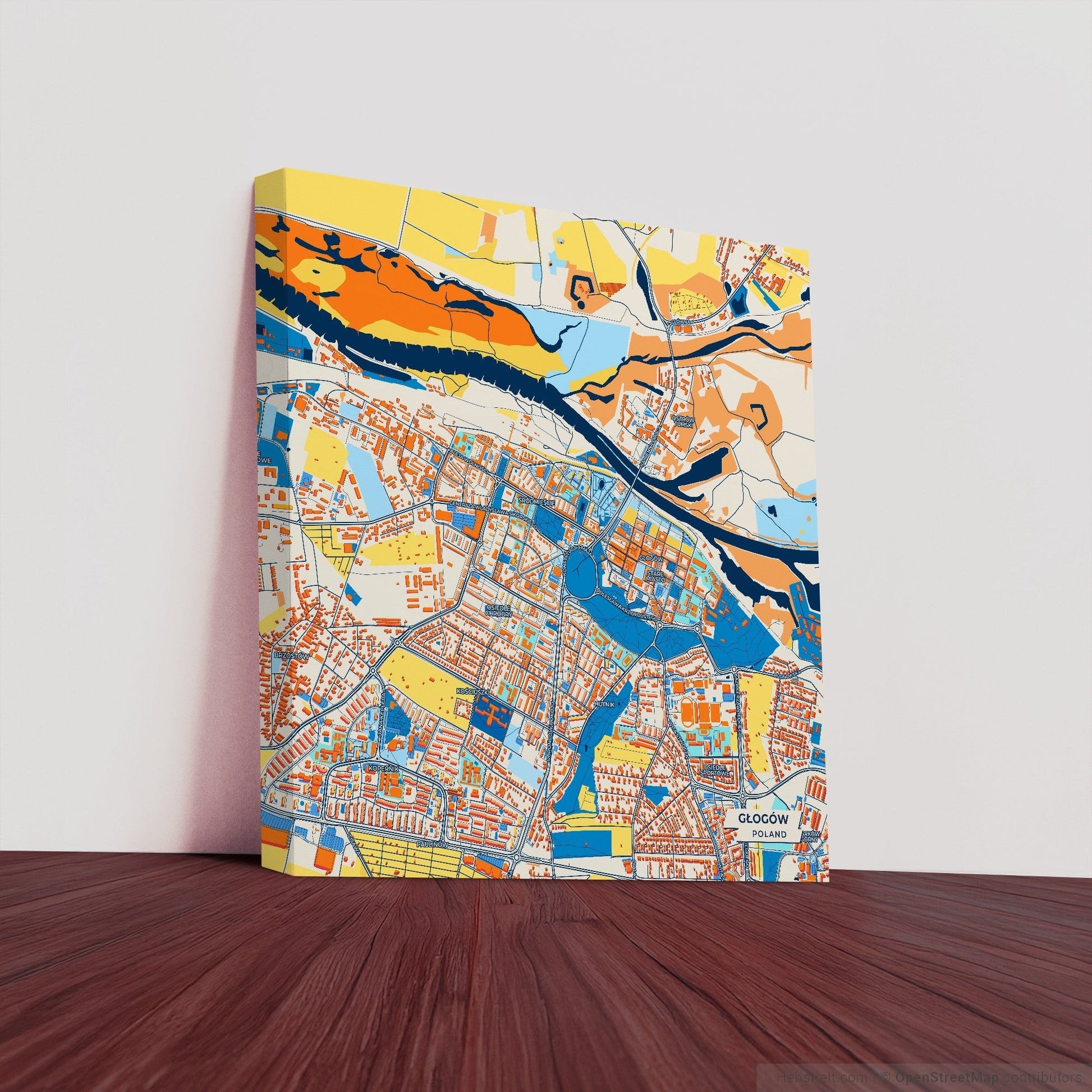 Głogów Poland Colorful City Map Canvas Print