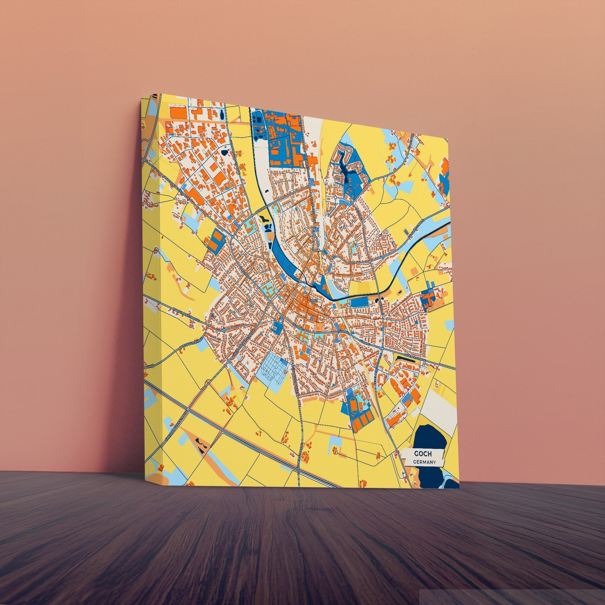 Goch Germany Colorful City Map Canvas Print