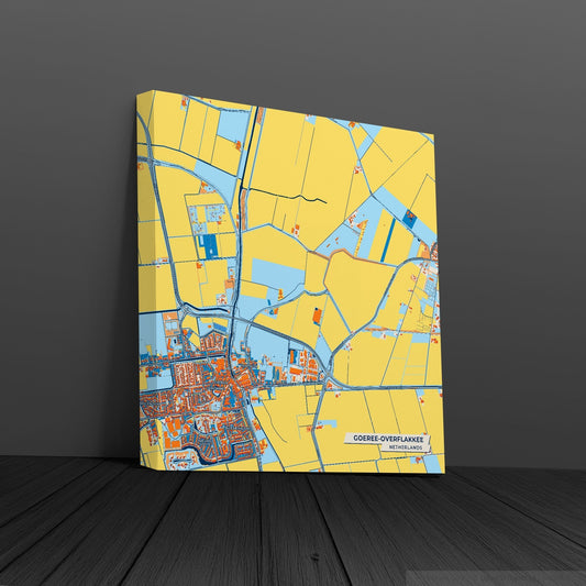 Goeree-Overflakkee Netherlands Colorful City Map Canvas Print